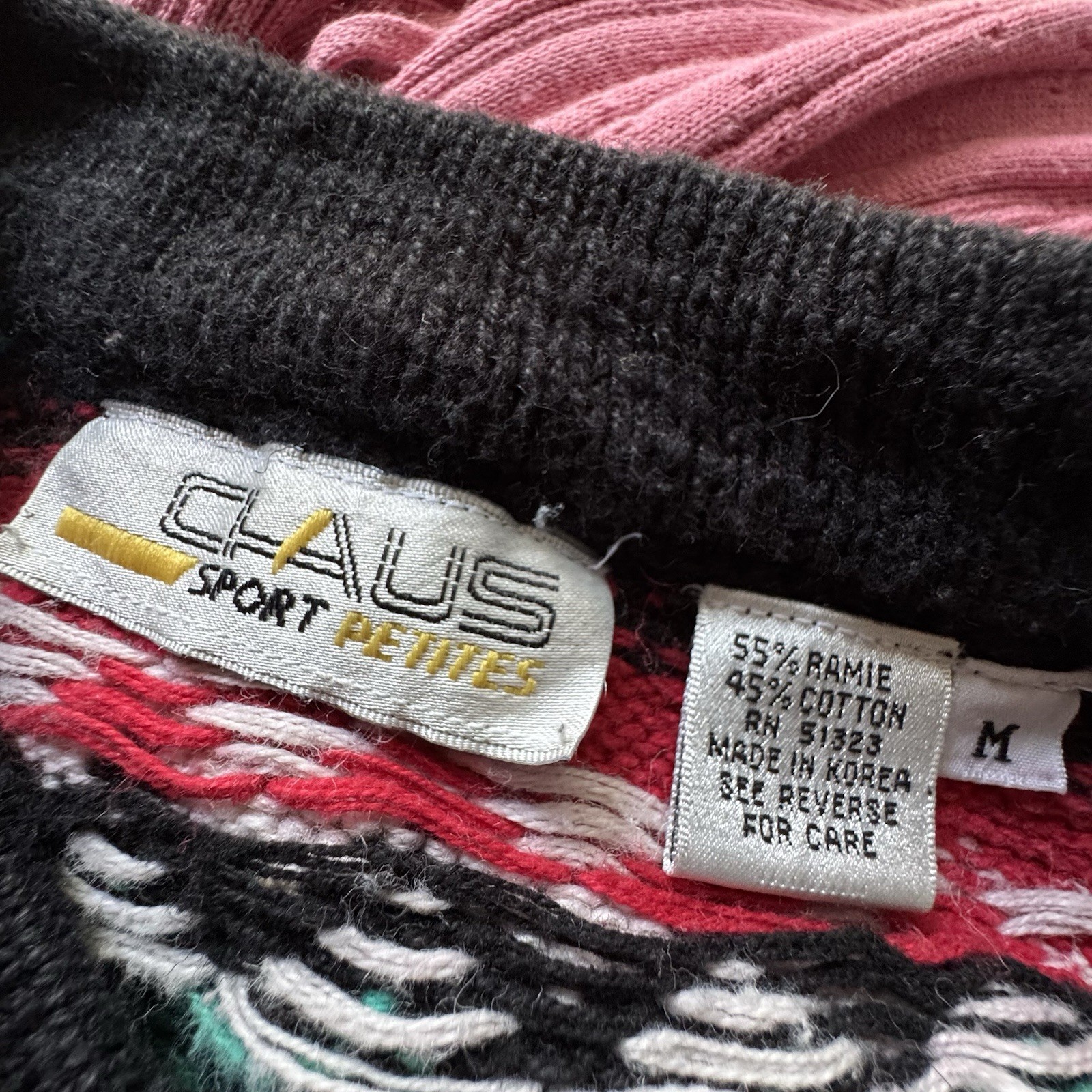 Vintage 80s 90s Chaus Sport Muticolor Sweater Womens M