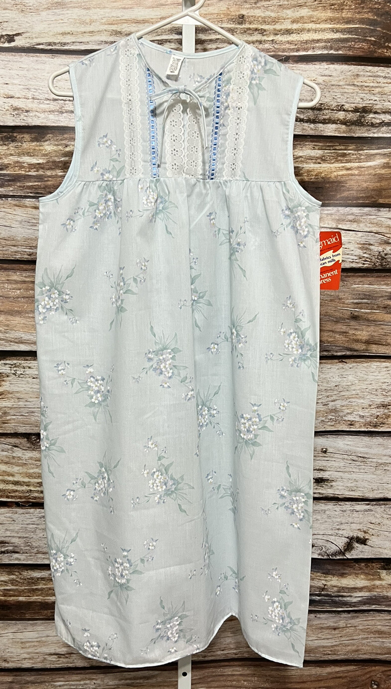 Vintage Summer Pullover Nightgown Springmaid New Romantic Shabby Chic Small