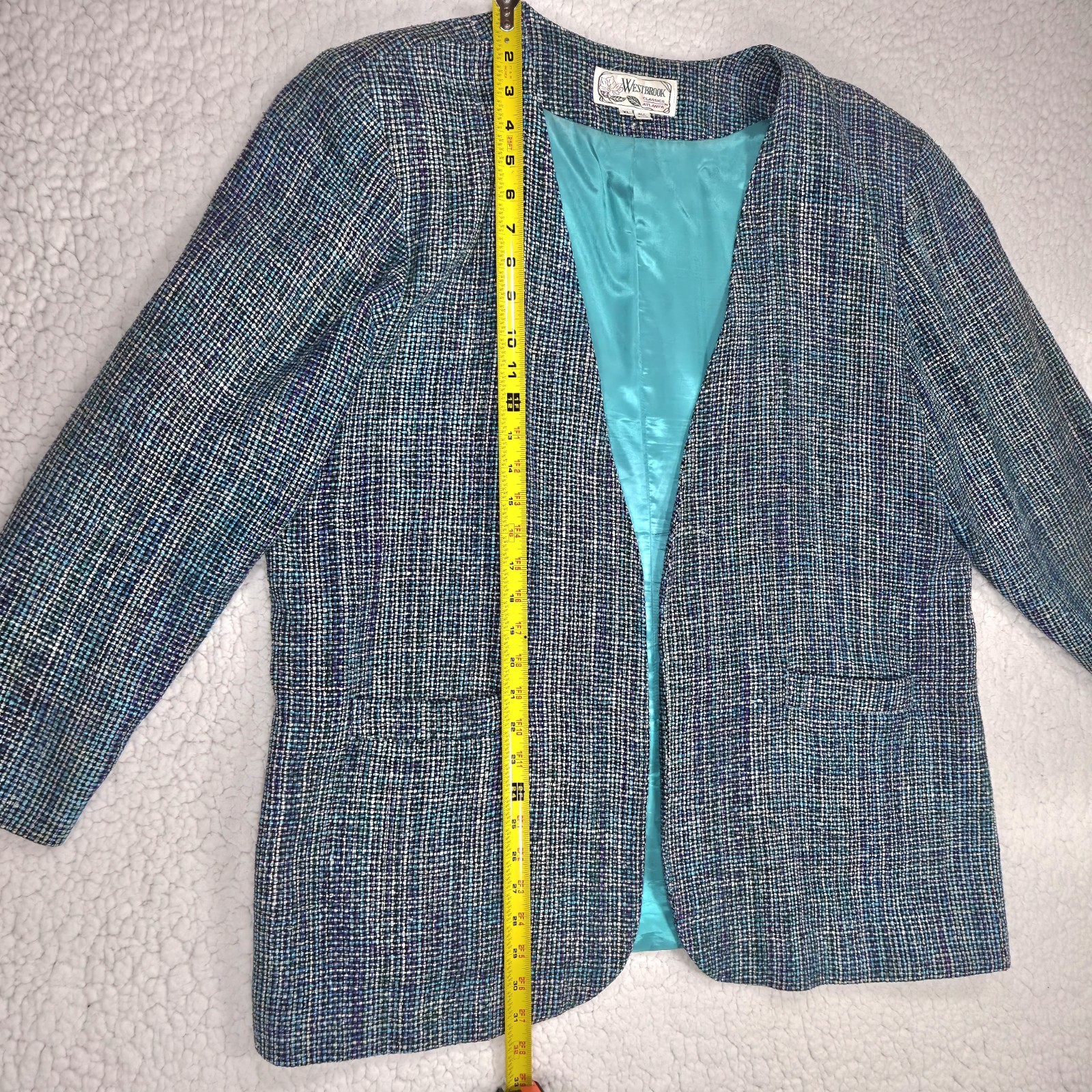 Westbrook Classics Atlanta Womens XL 100% Silk Multicolor Tweed Blazer Jacket