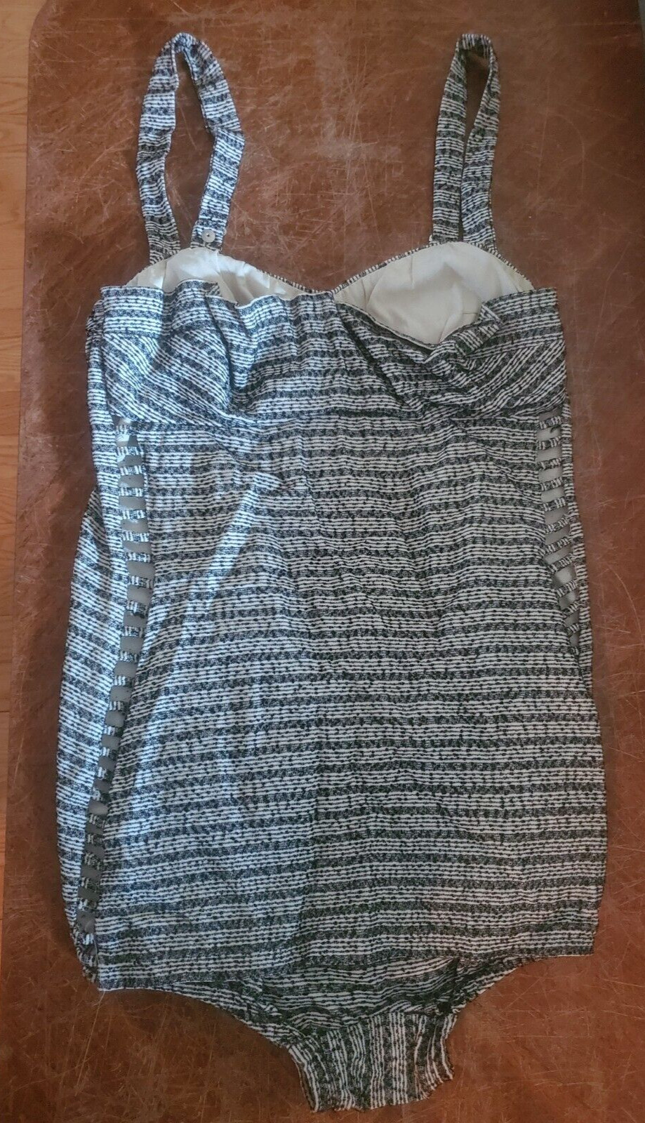 Nettie Rosenstein Vintage Swimsuit 1950’s Black and White Checked