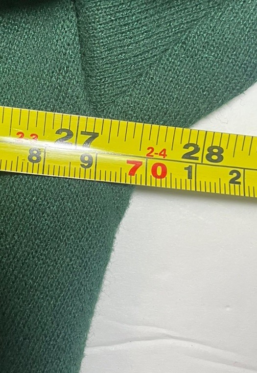 Vintage Christmas Santa Crewneck Sweatshirt Green 50/50 Blend 3X Cross Stitch