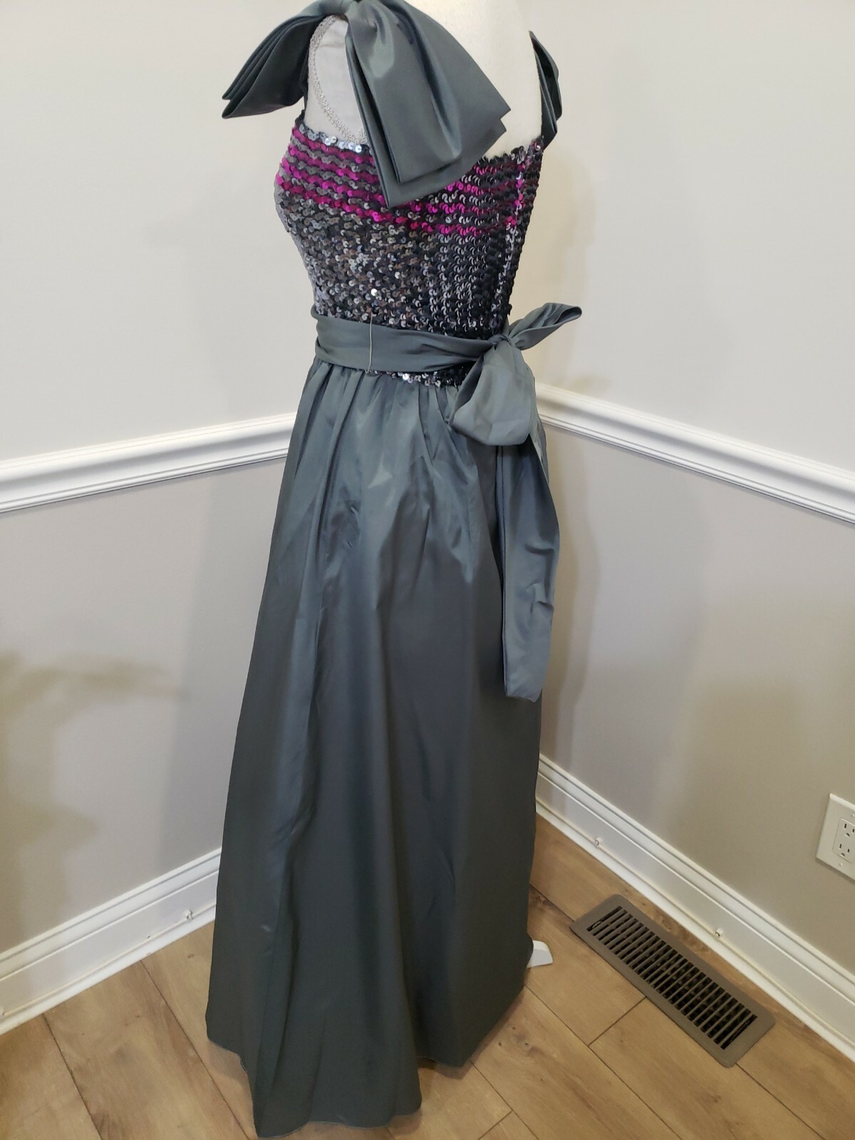 Vintage’80 Sequins Corset /Taffeta Prom Formal Dress S