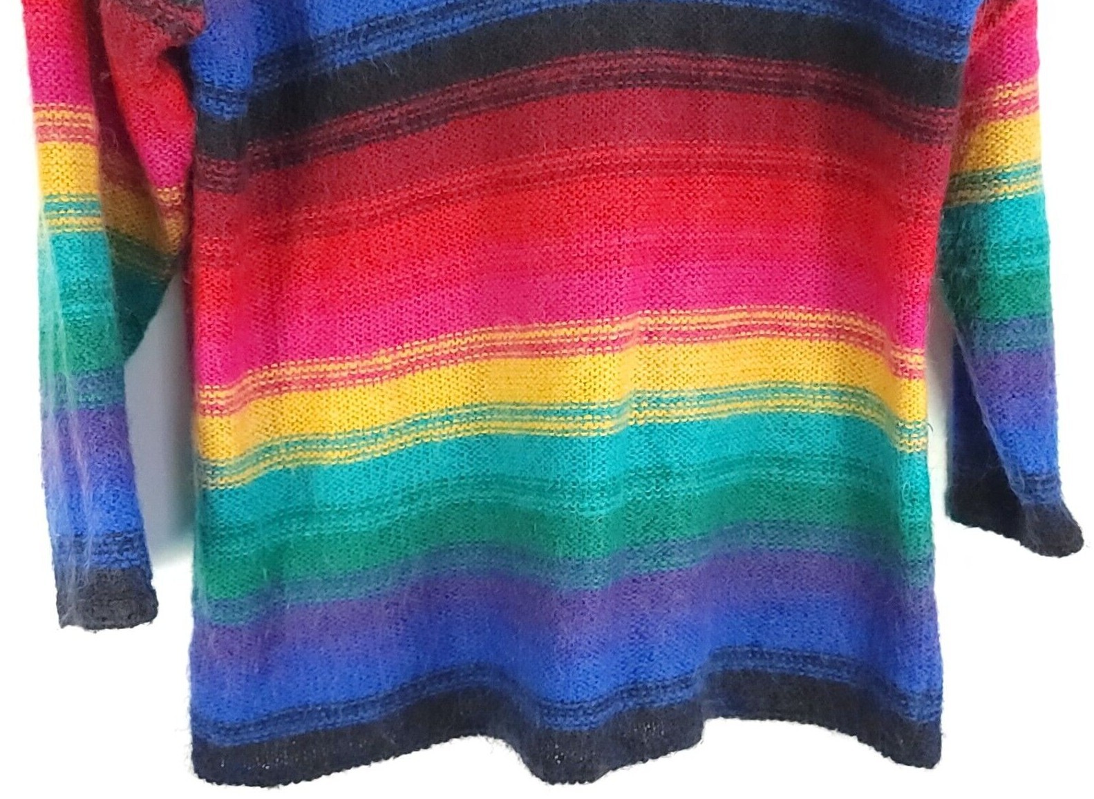 Vtg Katy D Sweater Women’s 14/16 Multicolor Stripes Mohair Blend Kathryn Deene