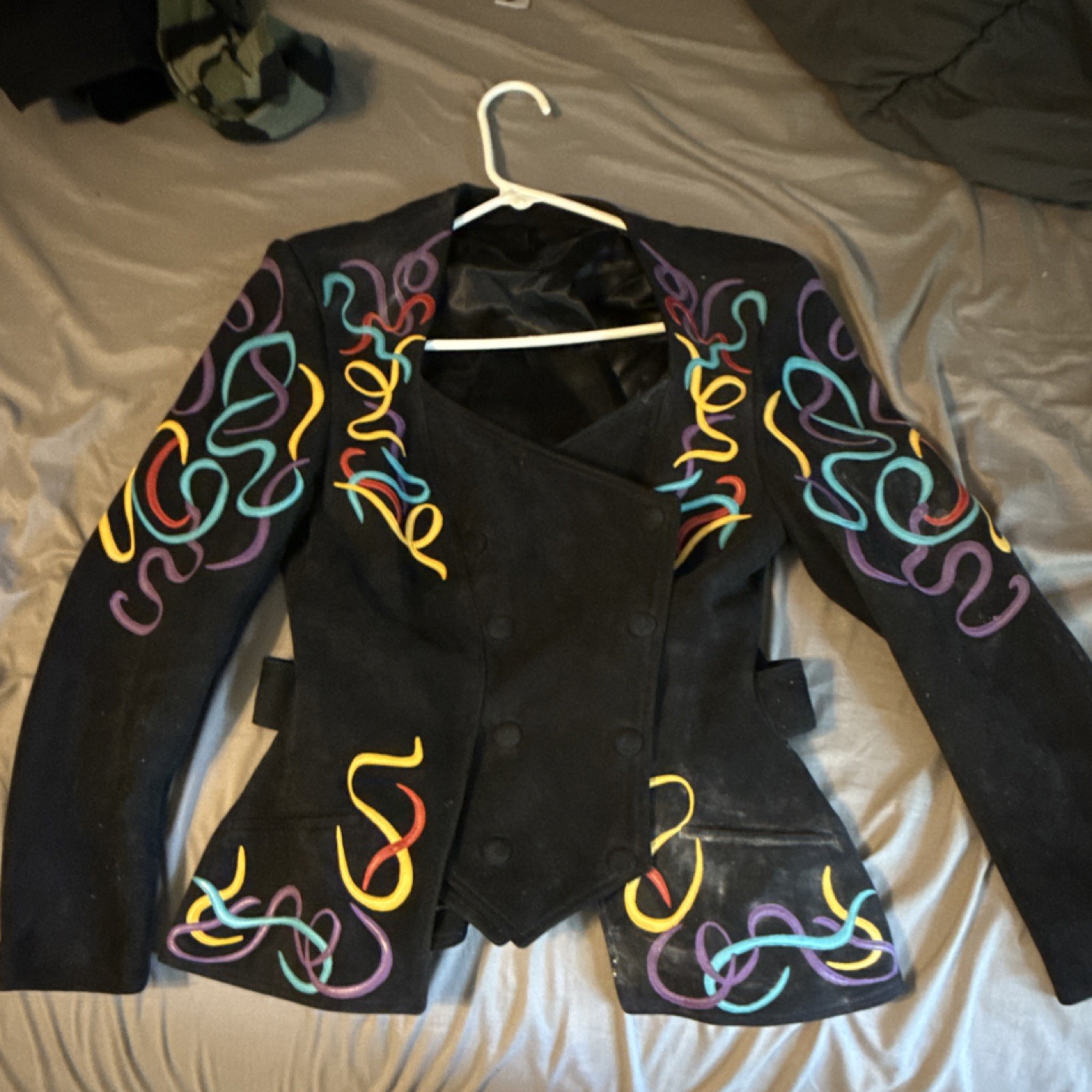 Jean Claude Jitrois Black Multicolor Jacket Colorful Design Original 16422