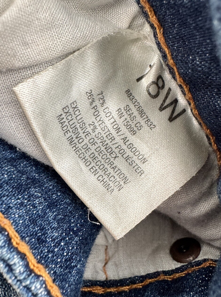 Vintage Zana Di Women’s Blue Jeans Size 18W Patchwork Denim 90’s Hippie BOHO