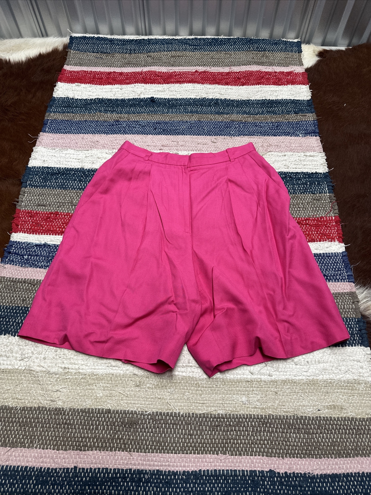 Liz Claiborne Collection Pink High-Waist Rise Pleated Belt Loops Women’s 8 28×7”