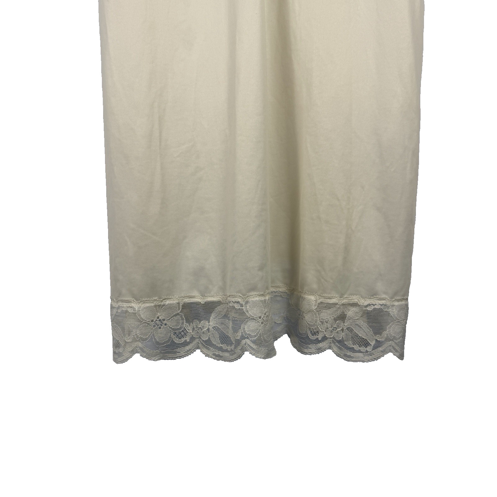 Vintage VANITY FAIR Full Slip Ivory Size 36 Lace Trim Indie Sleaze Dress Midi