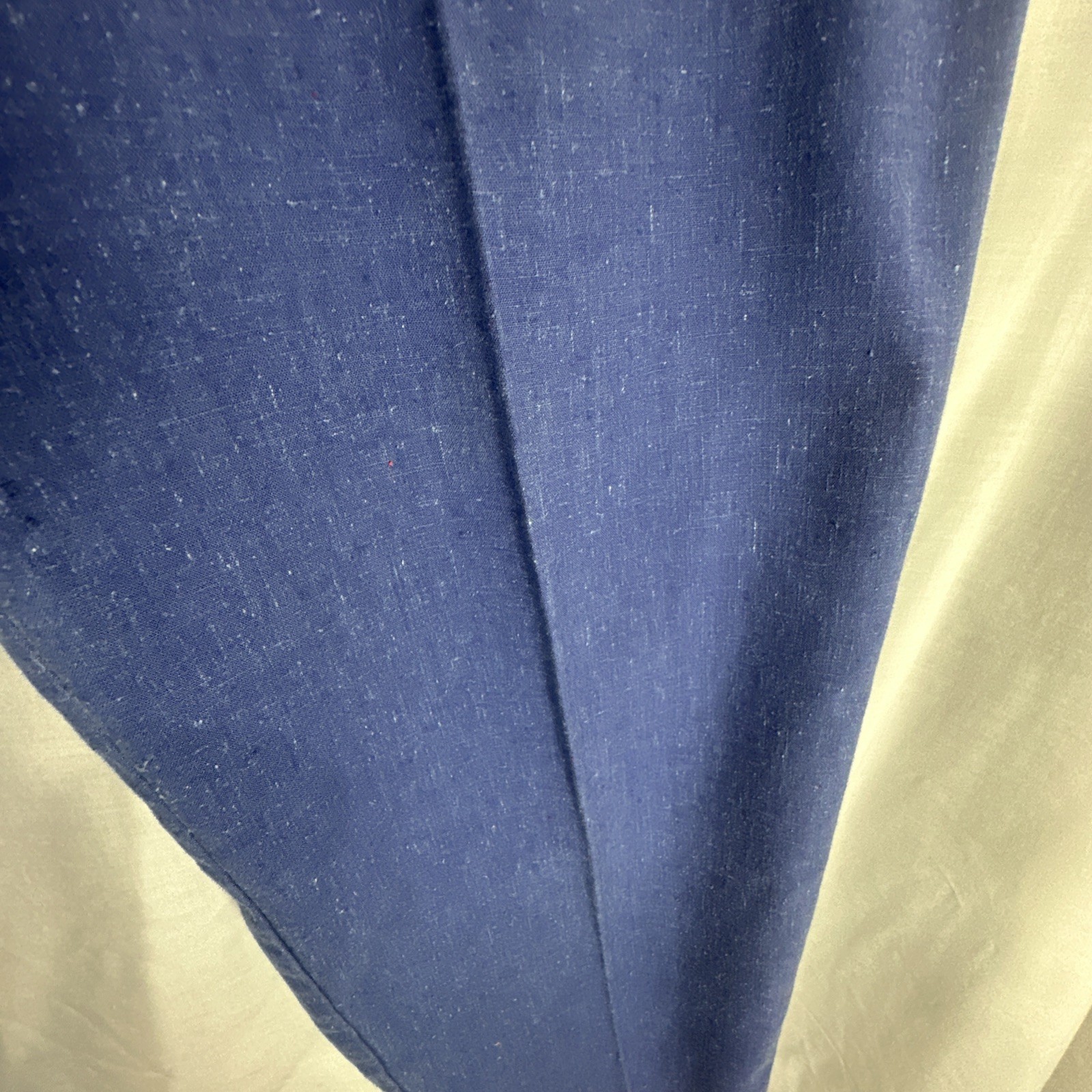 Vtg Elastic Waist Pull On Pants 10/12 Med Blue 29.5 Inseam Nautical Cotton Blend