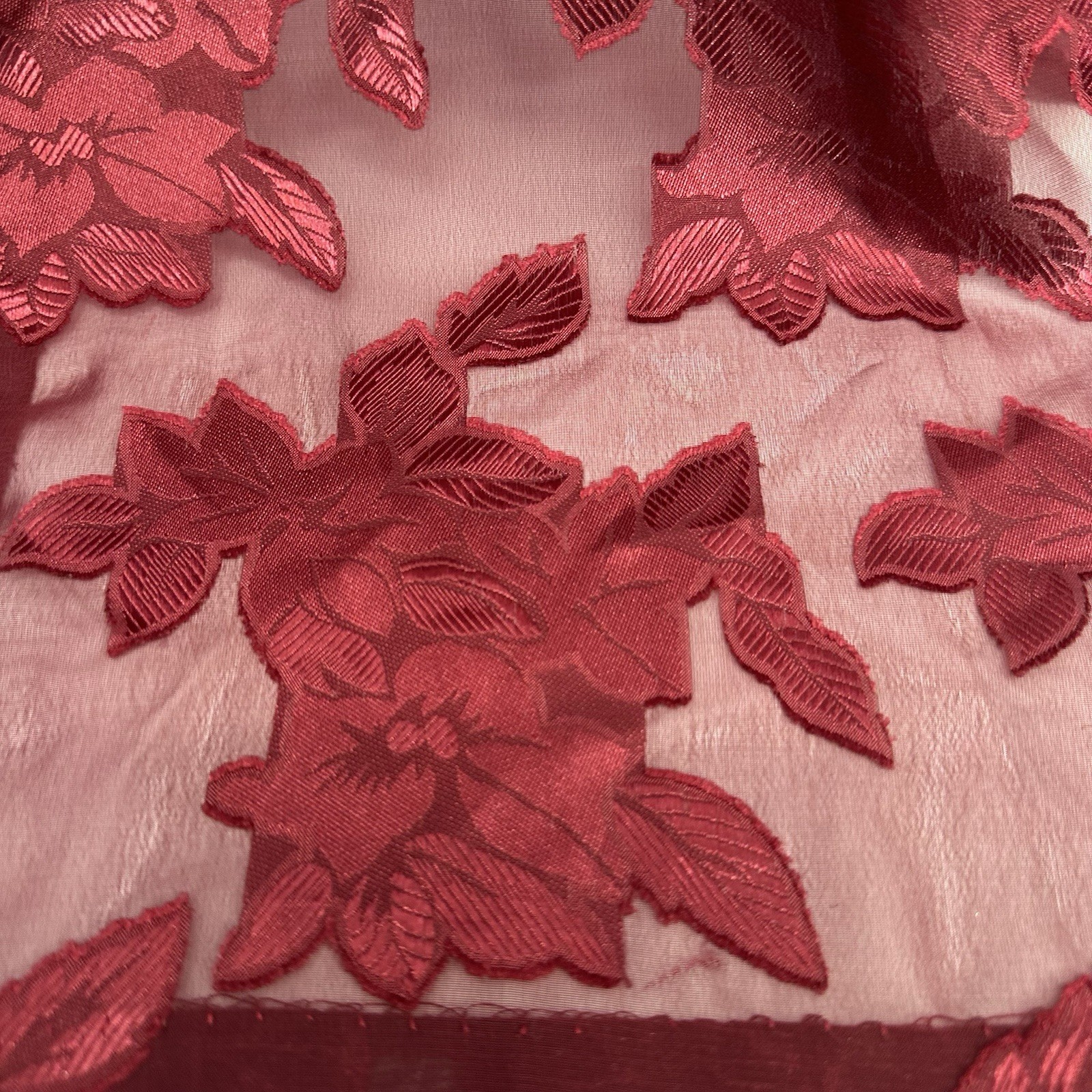 VTG Wayne Diamond Burgundy Cheongsam InspiredSheer DusterFrog Closure USA 8 READ