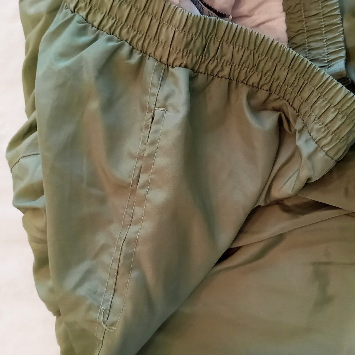 Out Brook Silk Green Pants Hip Hop Track Suit Pants SZ L Vintage 80s Style