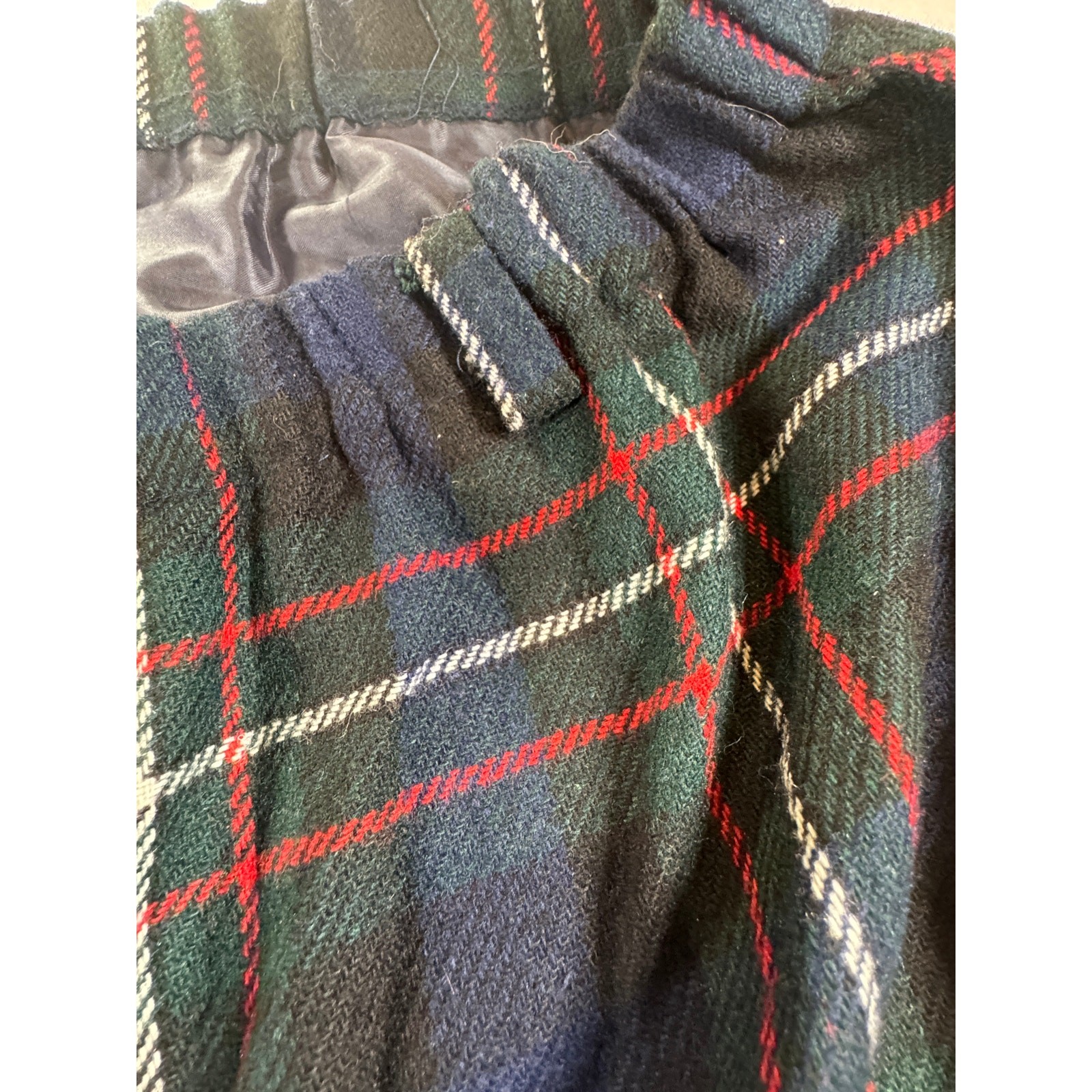 Hunter Sportswear Navy Tartan Pencil Skirt, 30 Waist