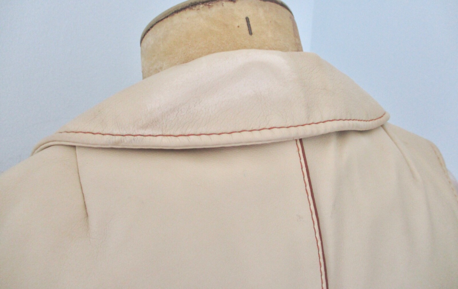 Vtg 70s 80s Beige Pleather Faux Leather Disco Vest Side Buckle Belts Washable 12