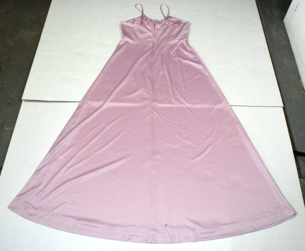 Vintage Nightgown JCPenney Fashions Size S 70s 0s Shimmery Purple Rose Maxi