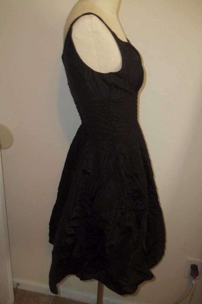 Vintage Black Double Spaghetti Strap Swing Dress S