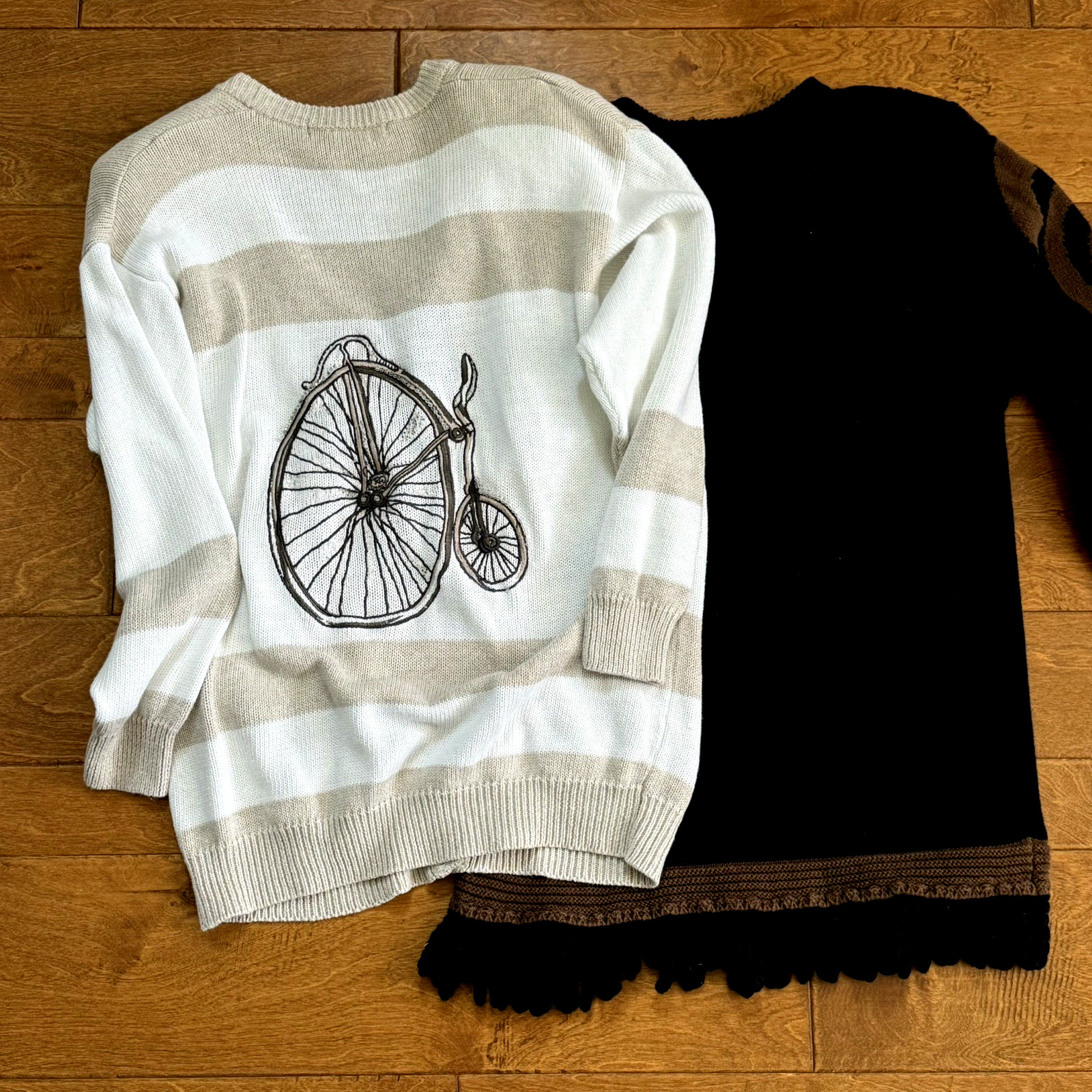 I.B. Diffusion Women’s Small Cardigan Sweater Lot of 2 Vintage 90s Black Brown