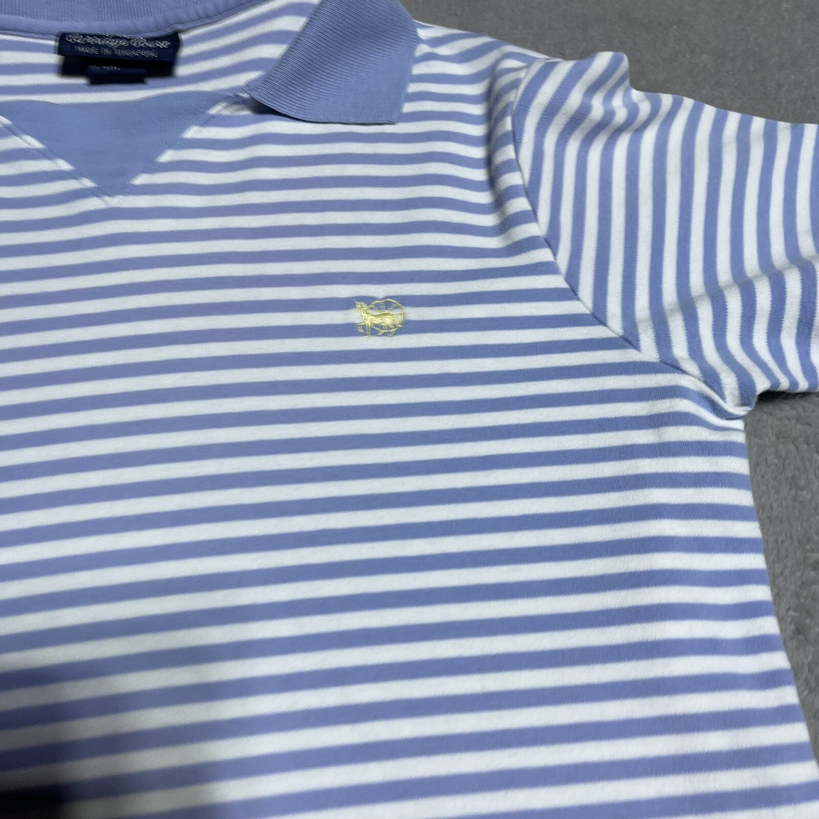 Vintage Carriage Court Polo Shirt Womens Medium Striped Short Sleeve Activewear