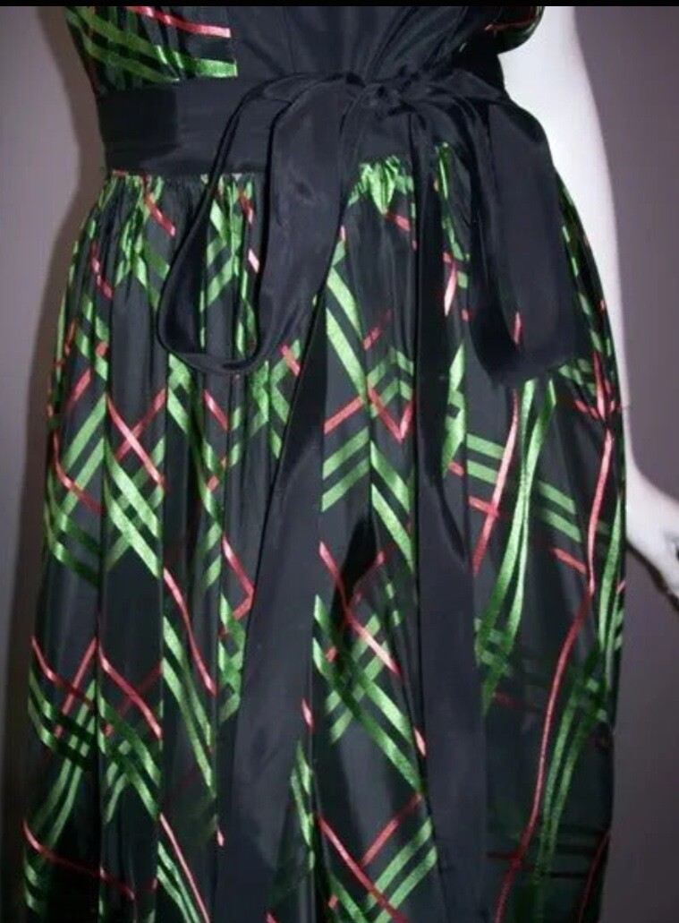 True Vintage Pat Premo 1940s Plaid Taffeta Dress and Jacket Set