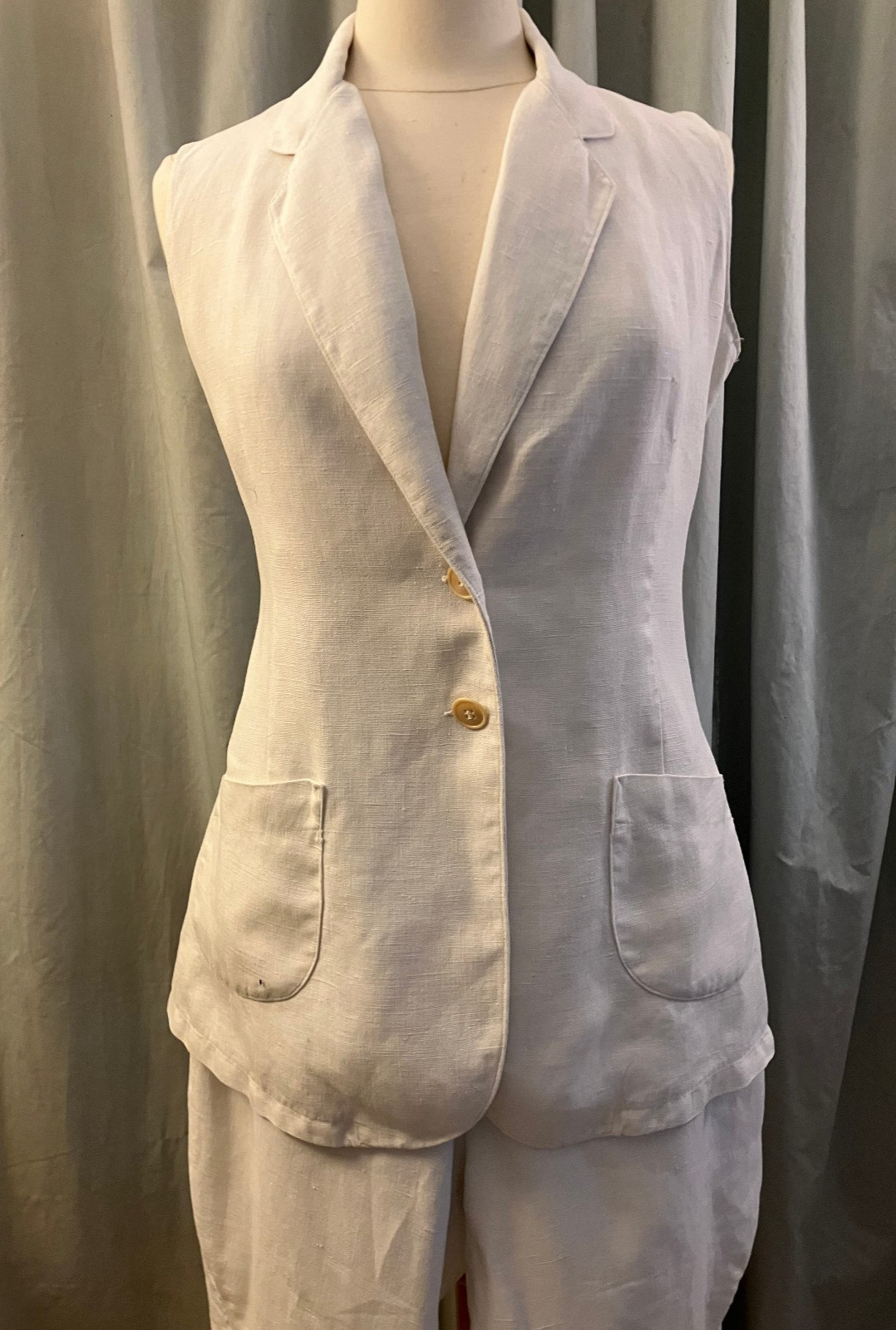 Antique white linen Riding Suit habit Jodhpurs M/L from Main Line estate 1920s