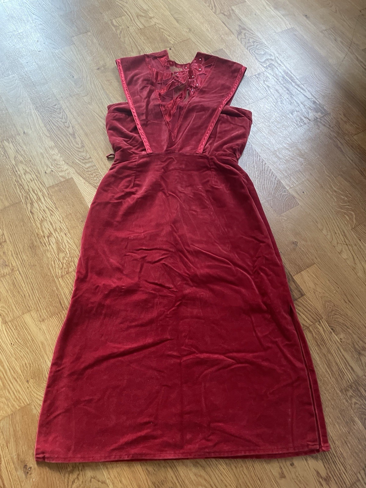 Repro 50s Velvet Dress Dark Red Size (36-)38 Dress