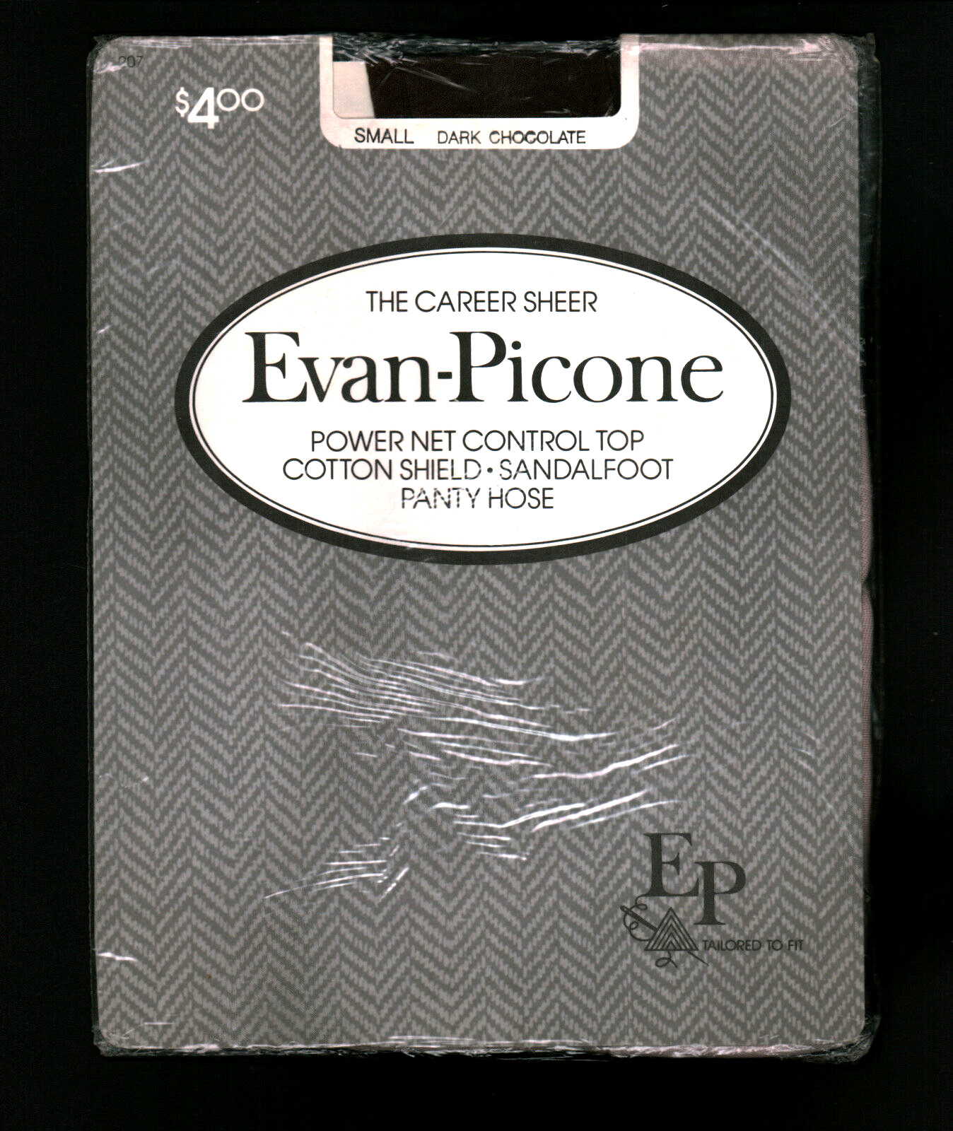 Evan-Picone Dark Chocolate Brown Sheer Pantyhose Sz Small to 125lb 5’4″ 1980s