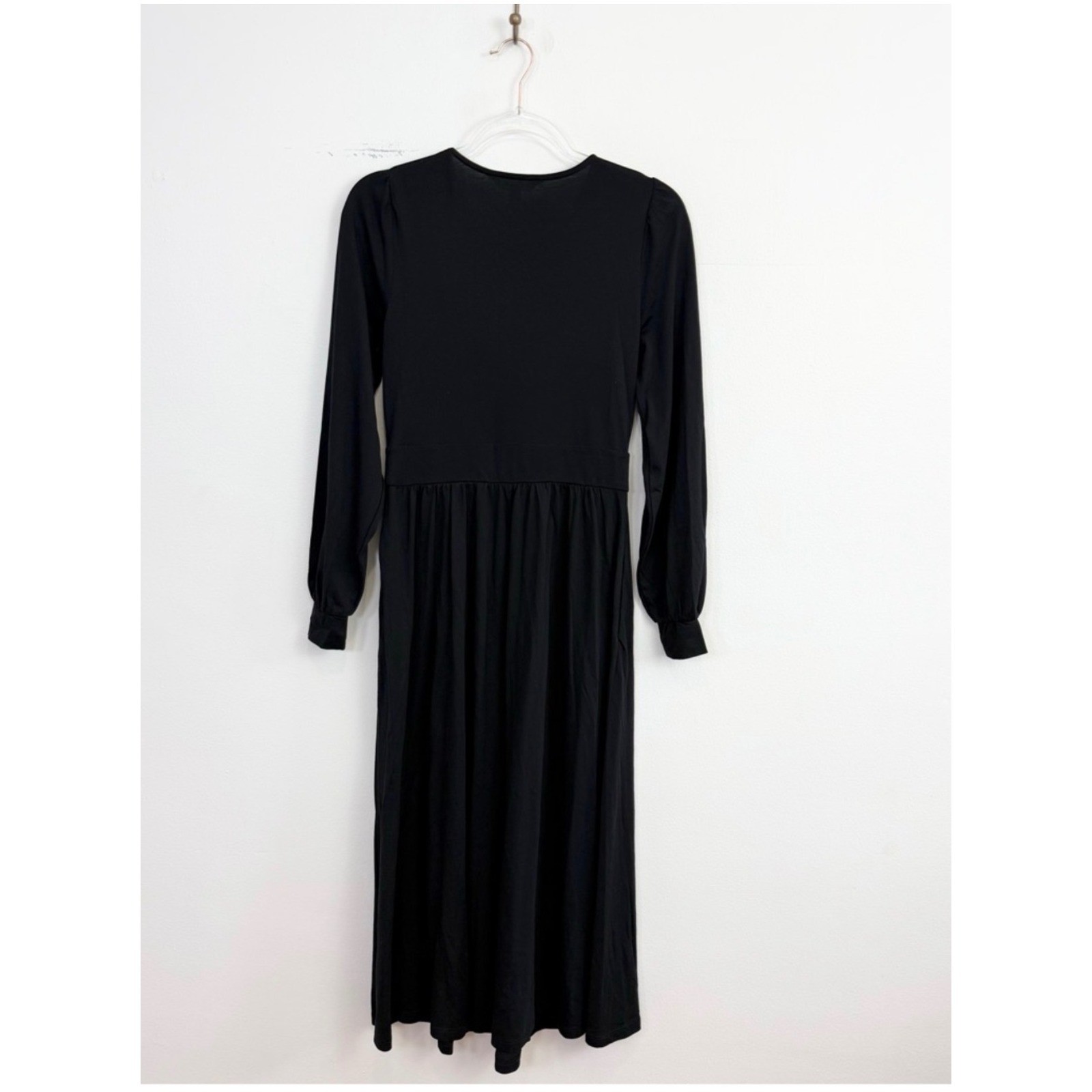 Boden Alexandra Jersey Midi Dress Black Size 4 Long Sleeve Fit & Flare
