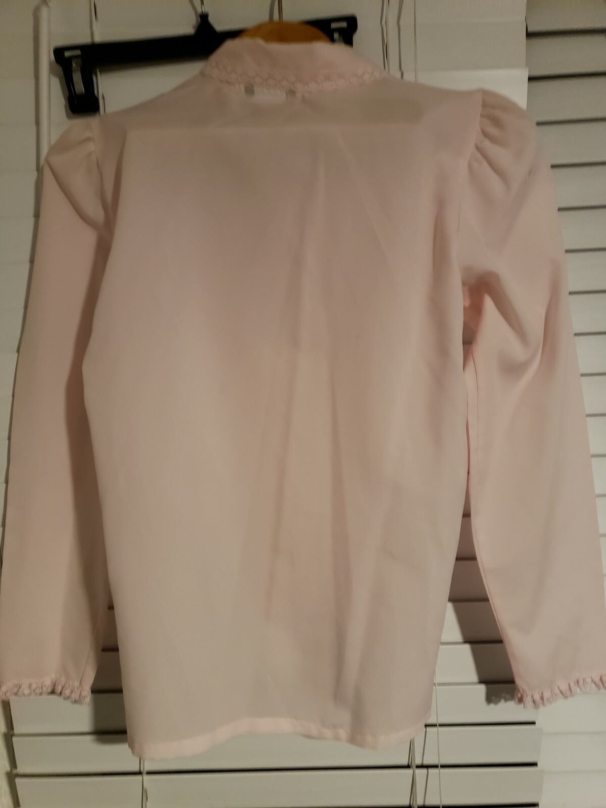Vintage 80s Lucky Winner Modest Secretary Blouse Size M Geek Chic Pink