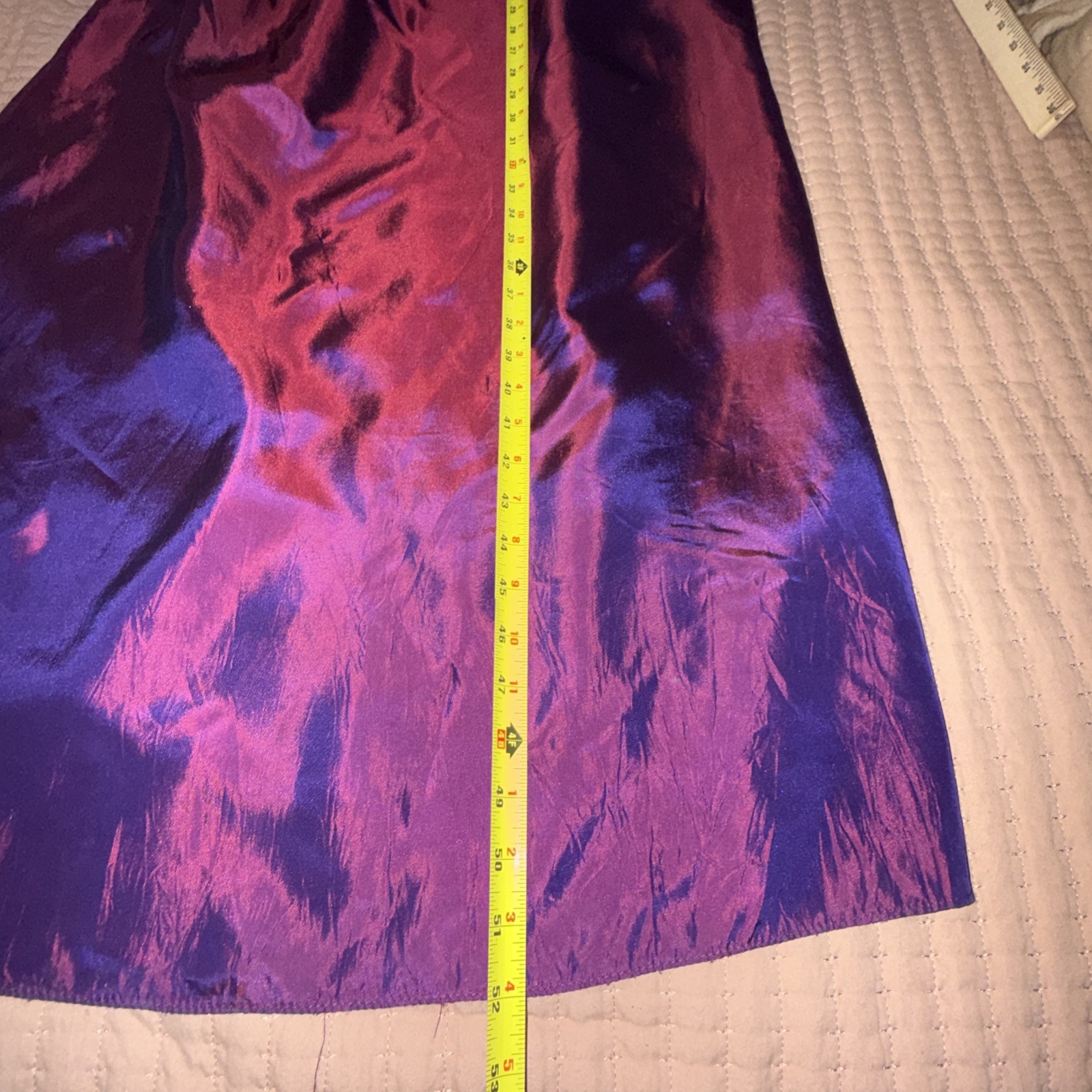VTG Jessica McClintock Gunne Sax Iridescent Purple Satin Strapless Prom Dress 13
