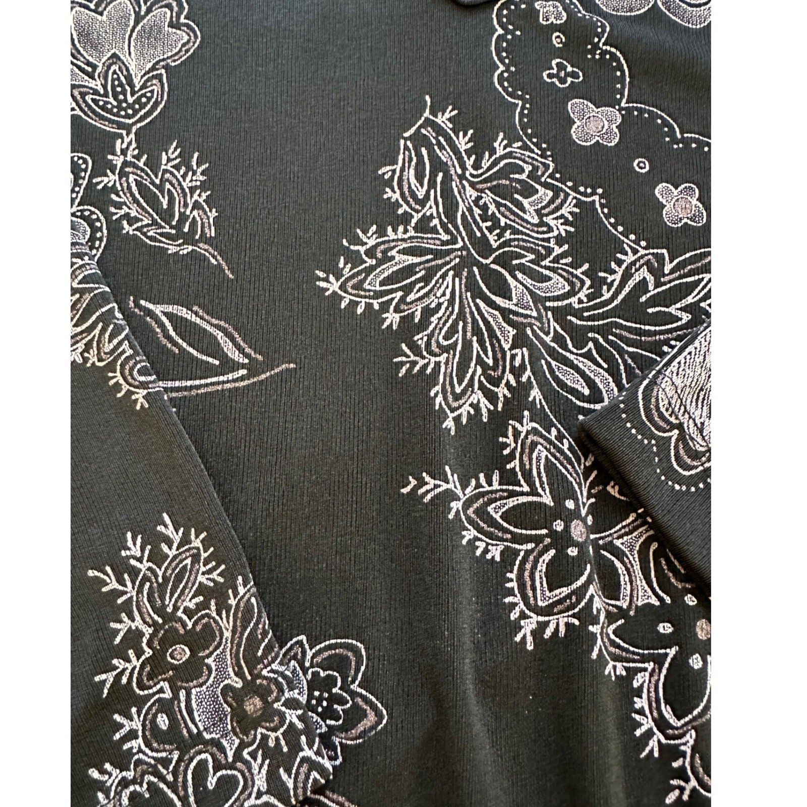 Vintage Carolyn Strauss Floral Top Womens S Black 90s Y2K made in the USA