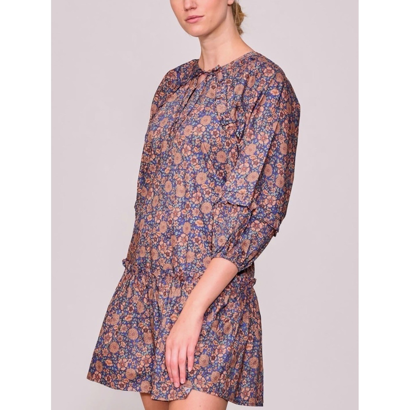 Anthropologie Melloday Floral Poplin Babydoll Mini Dress Women’s L NWT