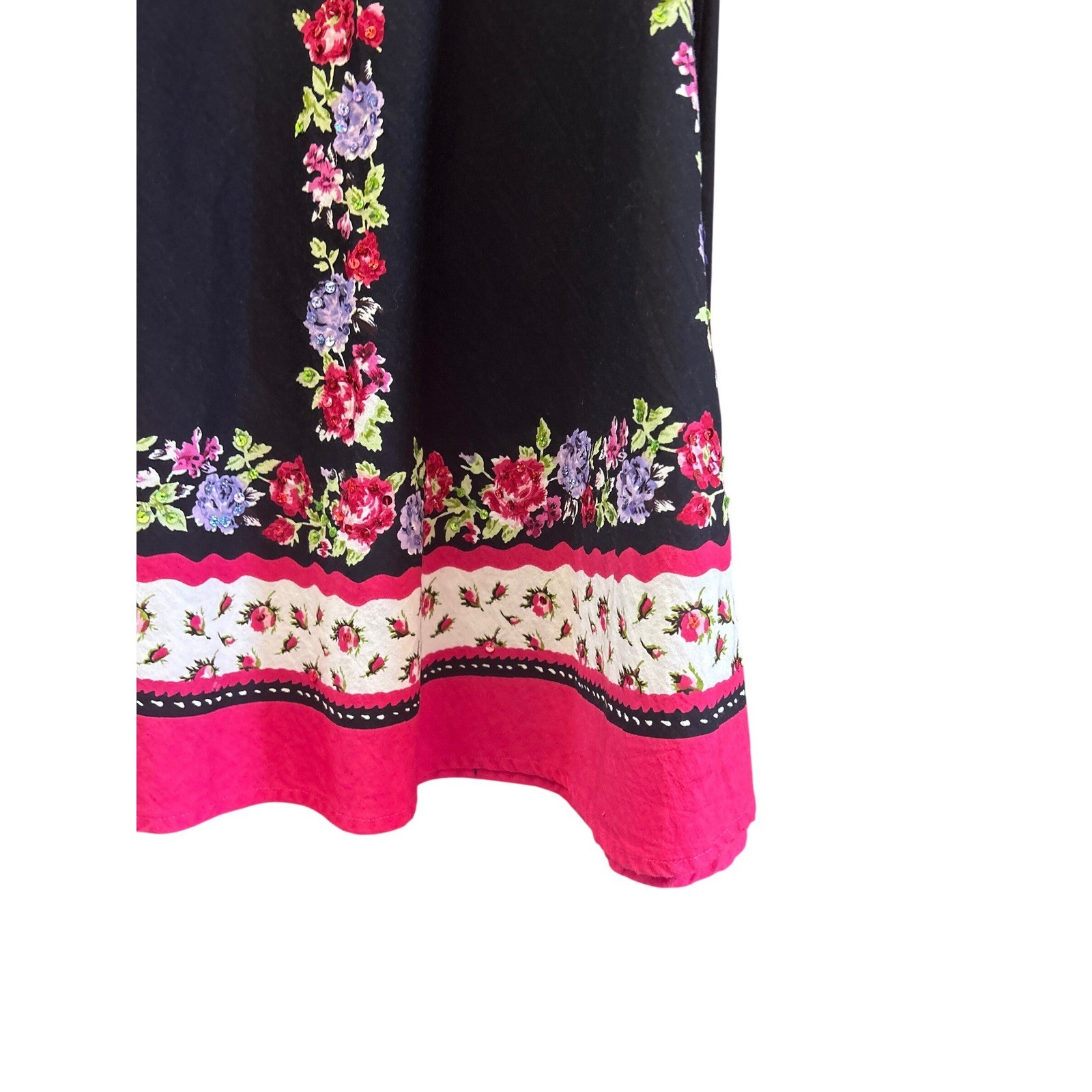 Vintage 90s Willi Smith Floral Midi Skirt Cottagecore Whimsigoth, Cottagecore