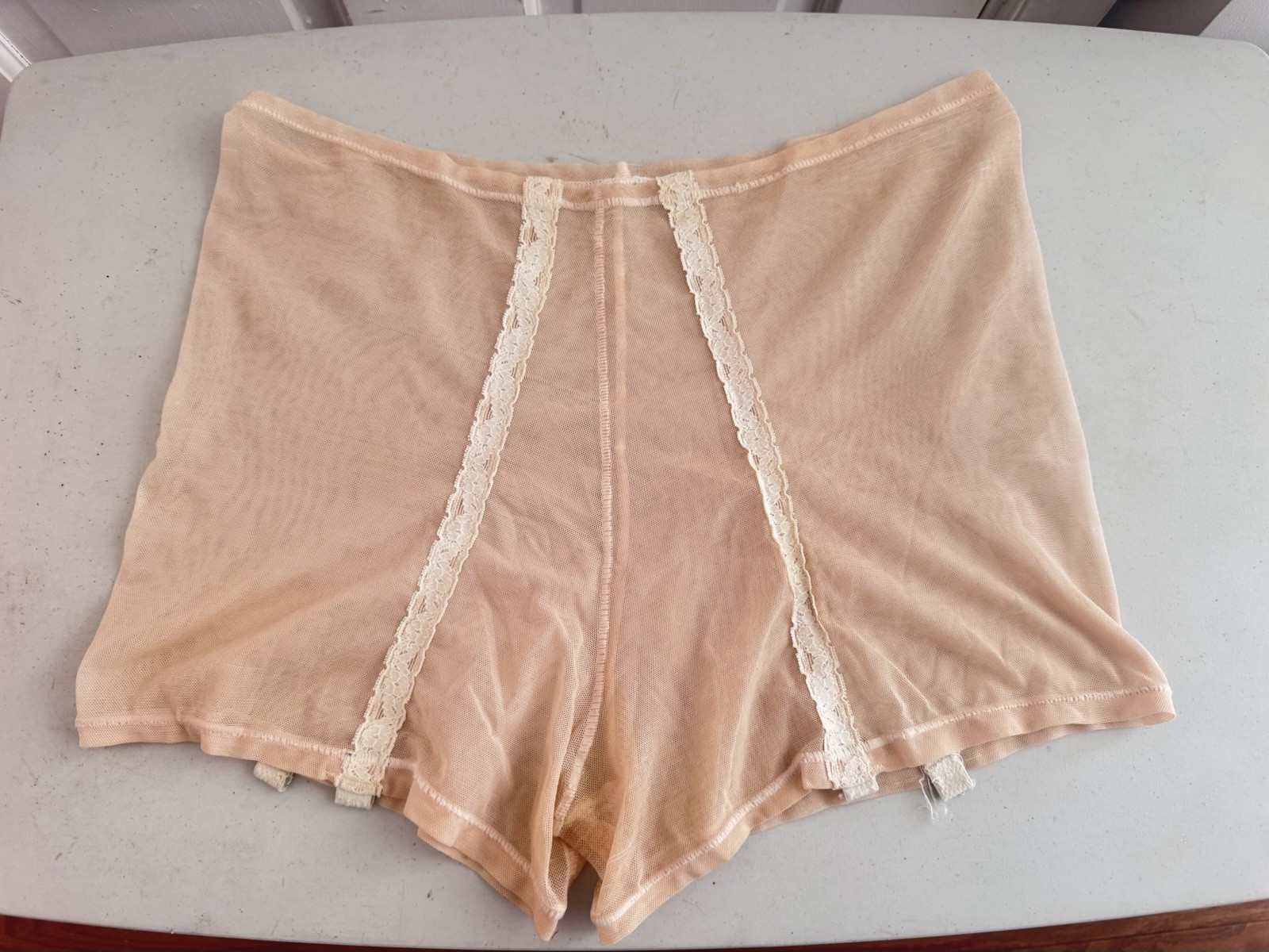 RARE Vintage Granny Sheer Lace Panty Briefs Sexy Pin-Up Stretch Prop READ