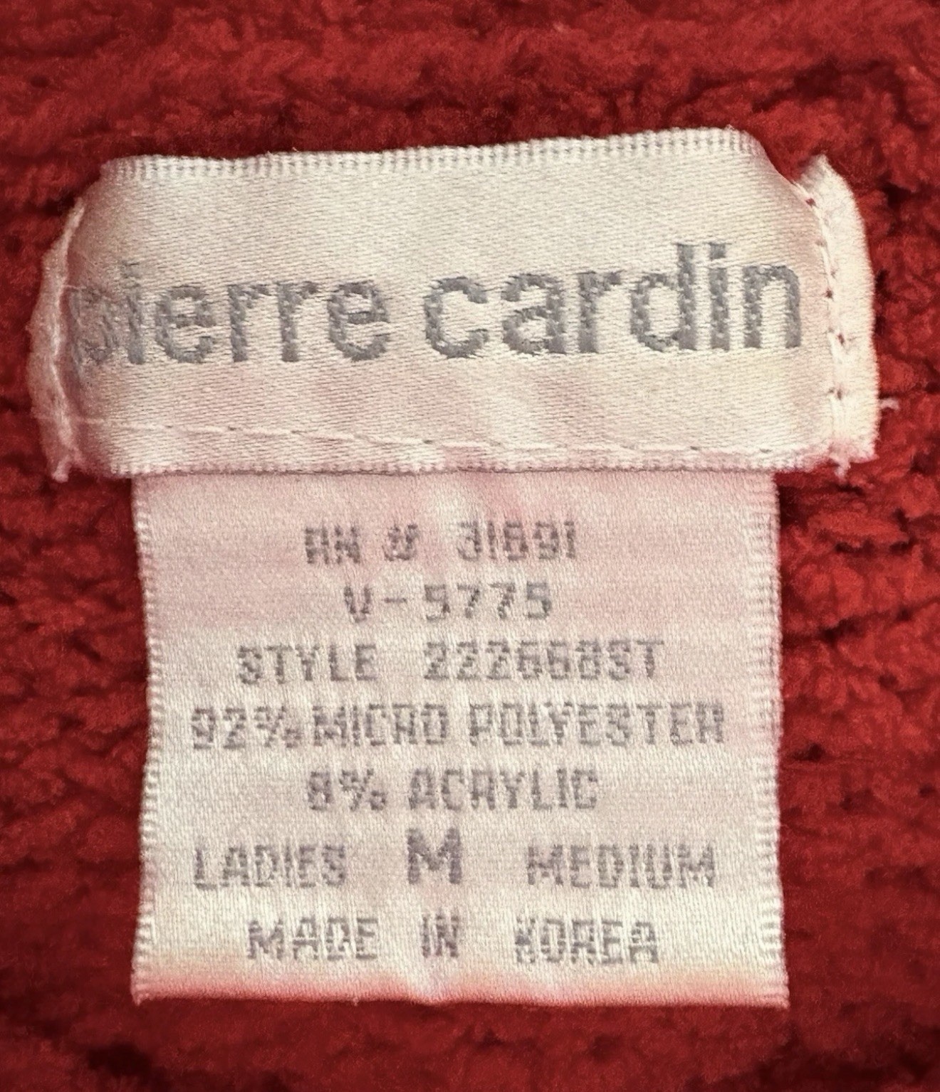 Vintage Designer Pierre Cardin Women’s Size Medium Ribbed Red Turtleneck Sweater