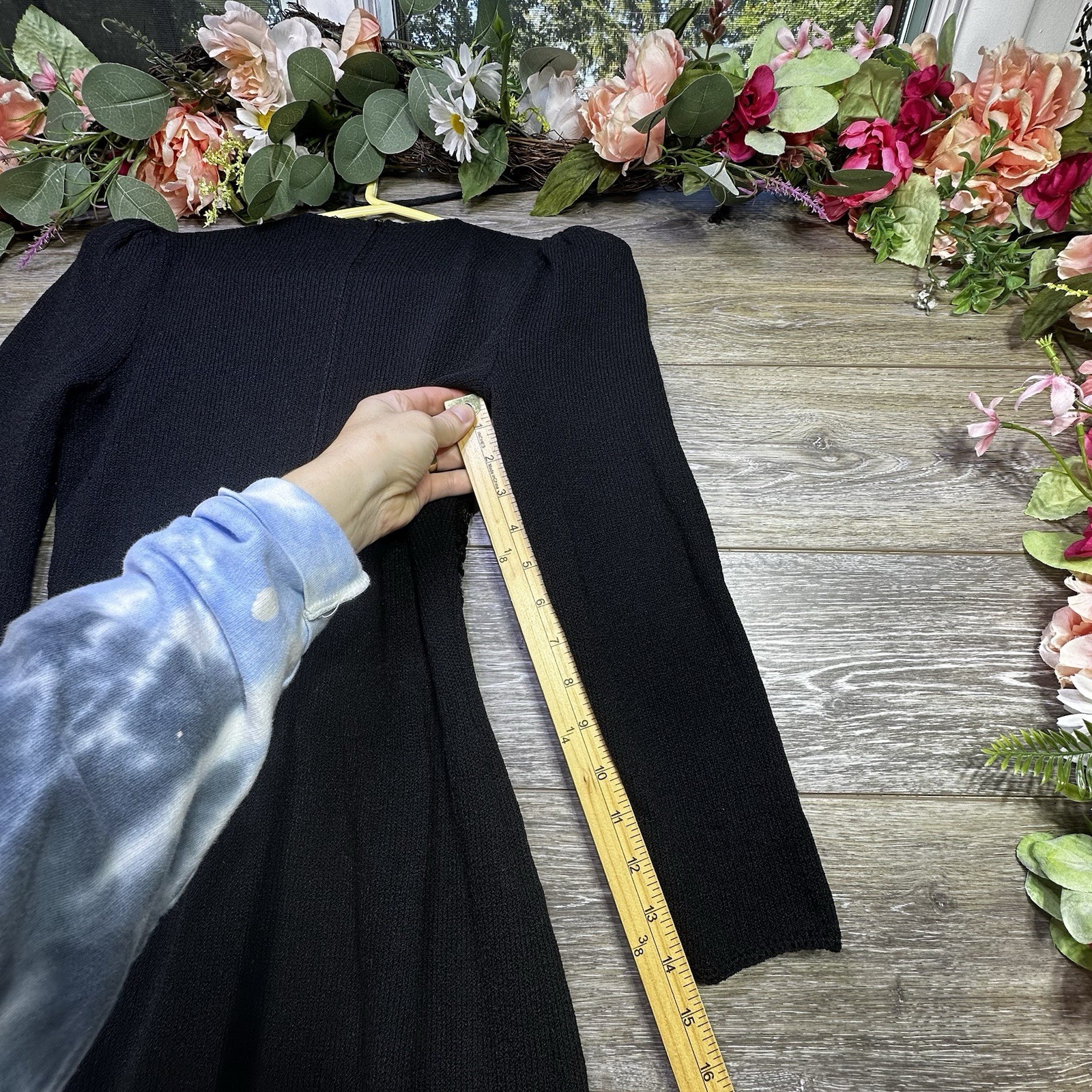 1980S PAT SANDLER FLORAL EMBROIDERED KNIT DRESS Vintage Black 4 Womens Sequin
