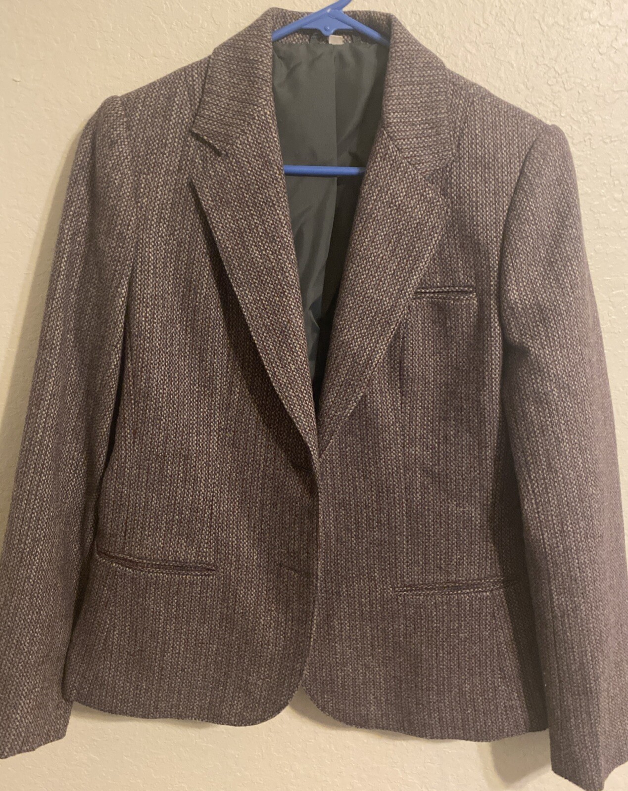Vintage 1970s Sears Jr Bazaar Wool Blend Blazer Women’s Sz 11 Speckled Brown