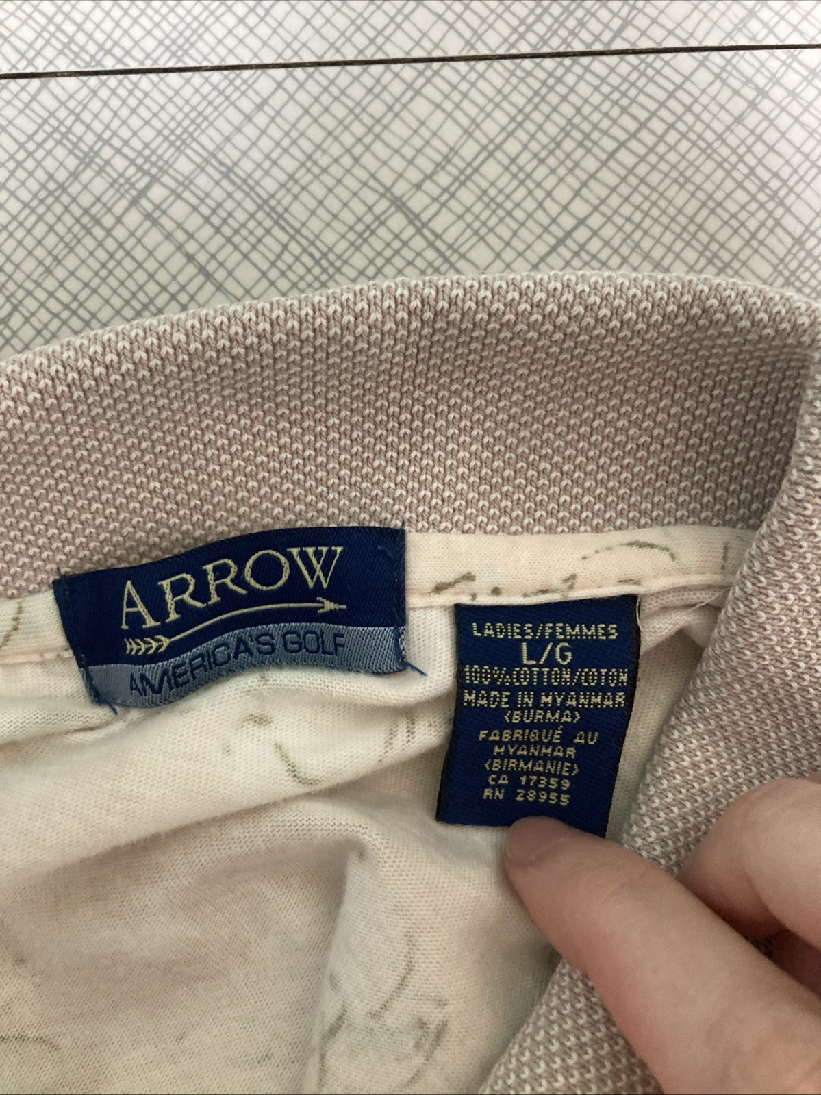 Vtg 90s Arrow Americas Golf Polo Shirt Womens L Cotton Floral Cottagecore Pastel