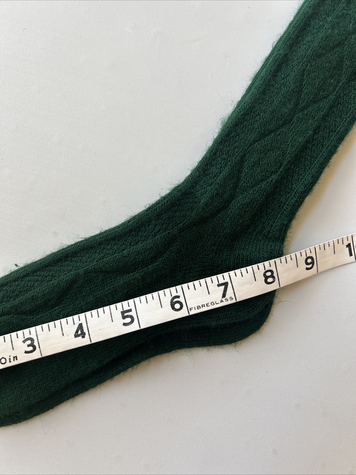 VTG Socks Hosiery 80’s Cable Knit Green NOS 8-9.5 Sock Size USA Stocking School