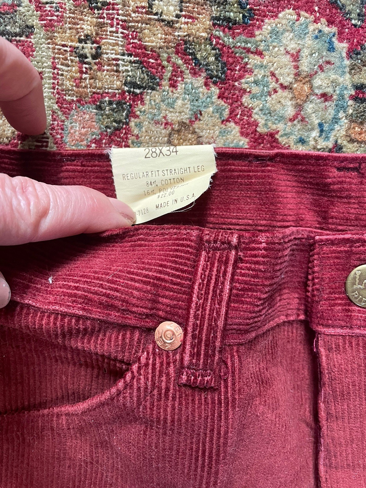 2 Pairs VTG 80s LEE Corduroy Pants Cord Jeans High Waisted 28 29 X 34L