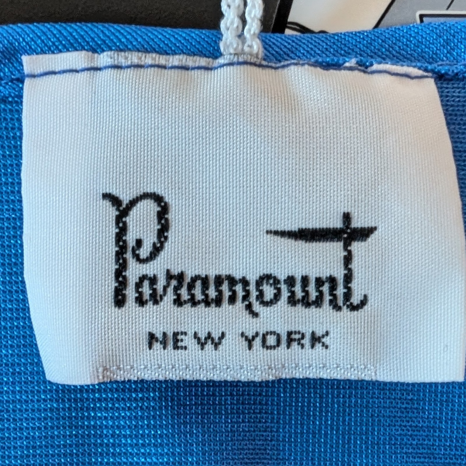 Vtg Paramount New York Robe Large Lace Detail Nylon Royal Blue TradWife Boudoir