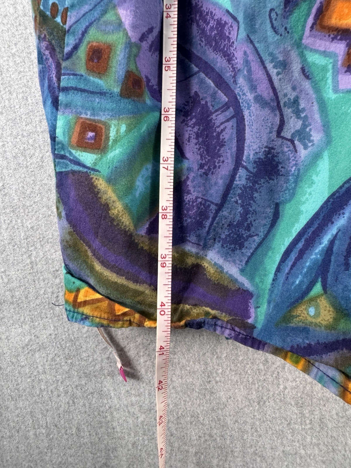 Vintage Muumuu House Dress Women’s XL Abstract Tropical Pockets Midi Boho 90s