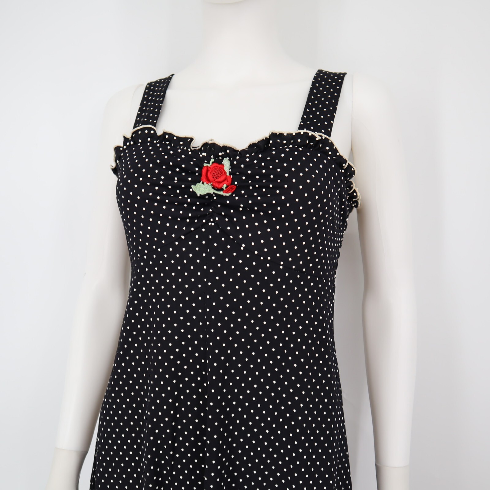 Vintage Terri Black White Polka Dots Summer Juniors Dress Size 9