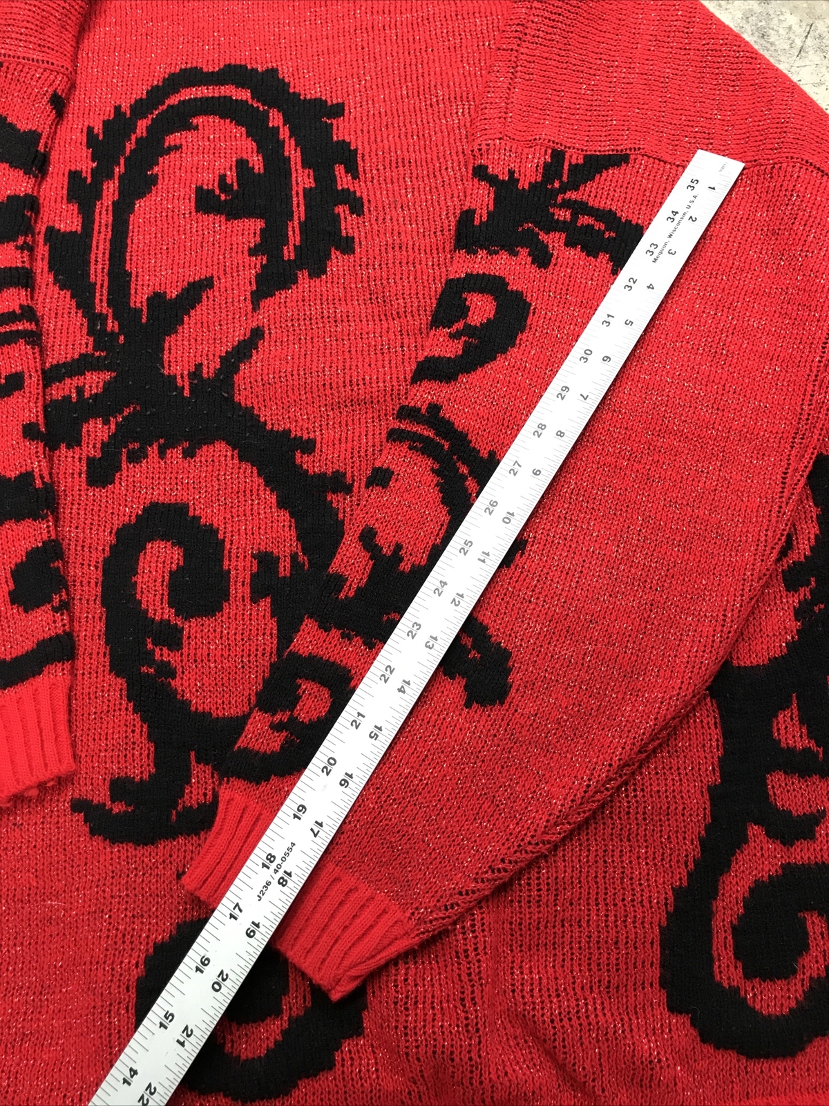 Distinctly Different Vintage Sparkle Sweater Size 2XL Maybe Red Black Fast Ship!