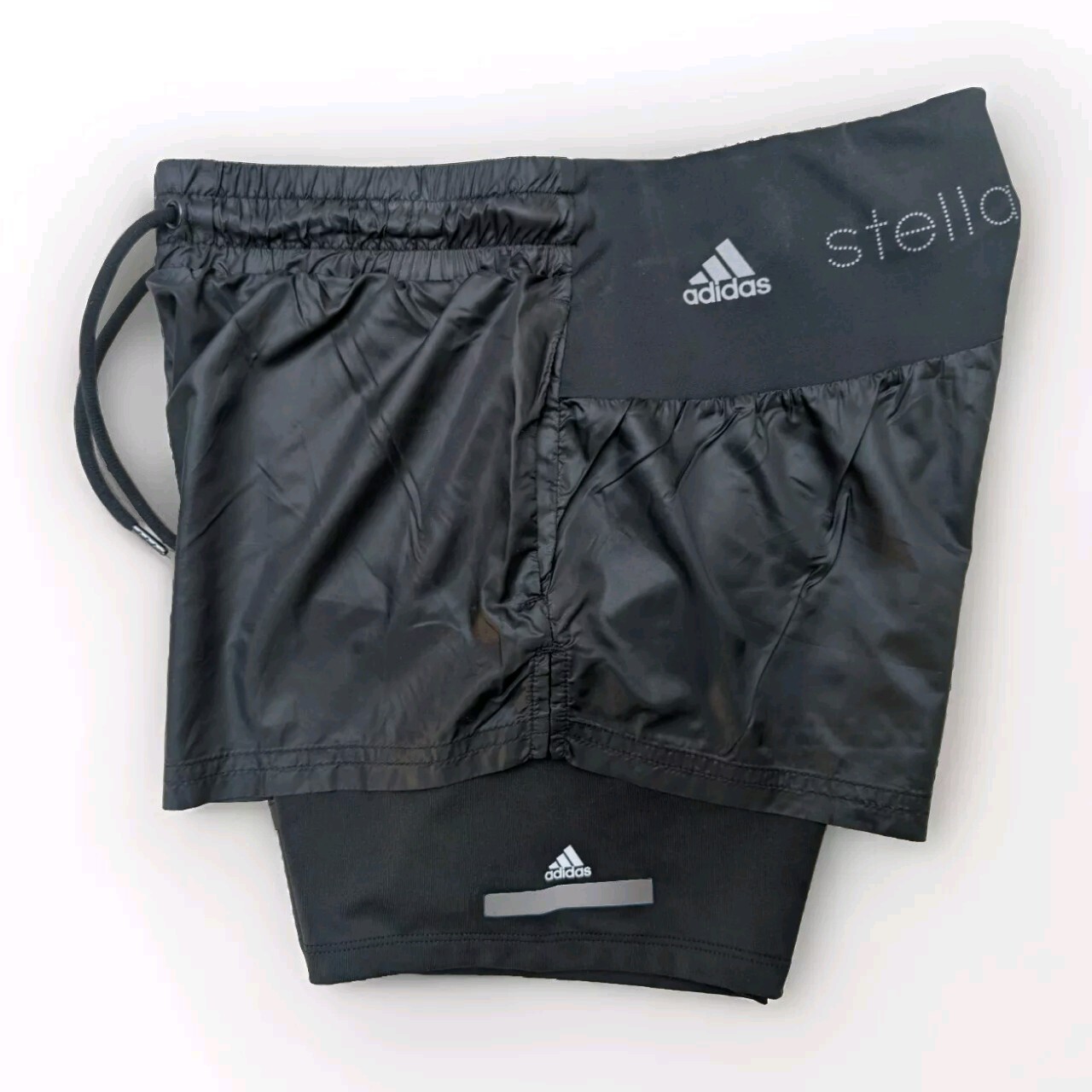 ADIDAS Stella McCartney Glanz Nylon Shorts Running Womens Gym S Vintage Sports