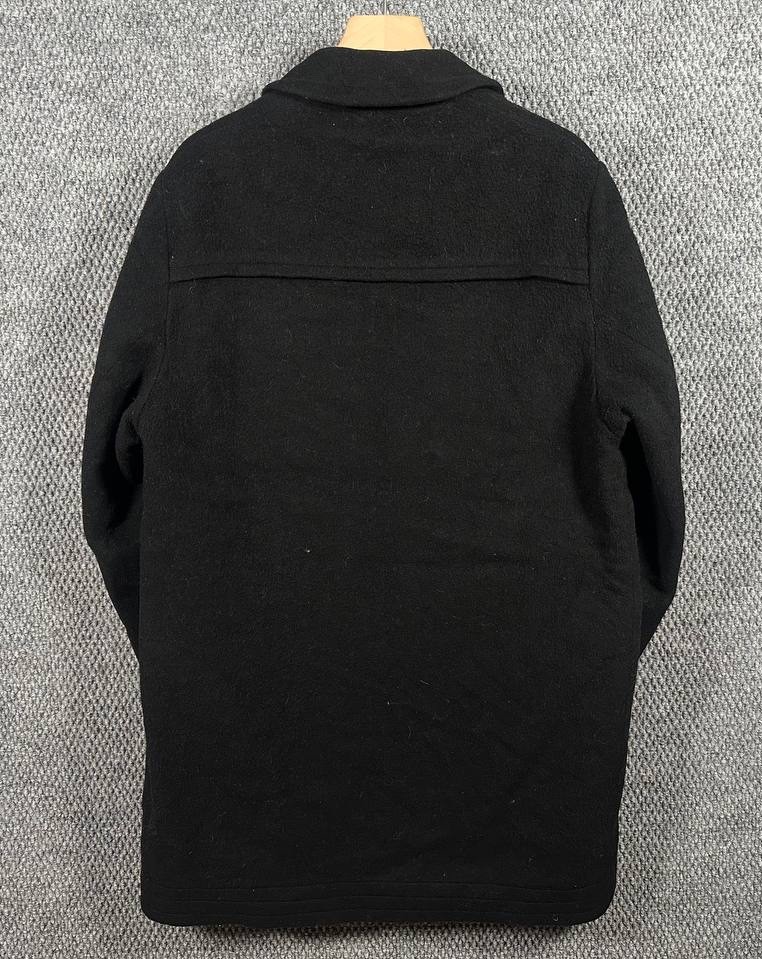 Vintage Loden Coat Wool Blend Black Toggle Button Overcoat Made In Germany