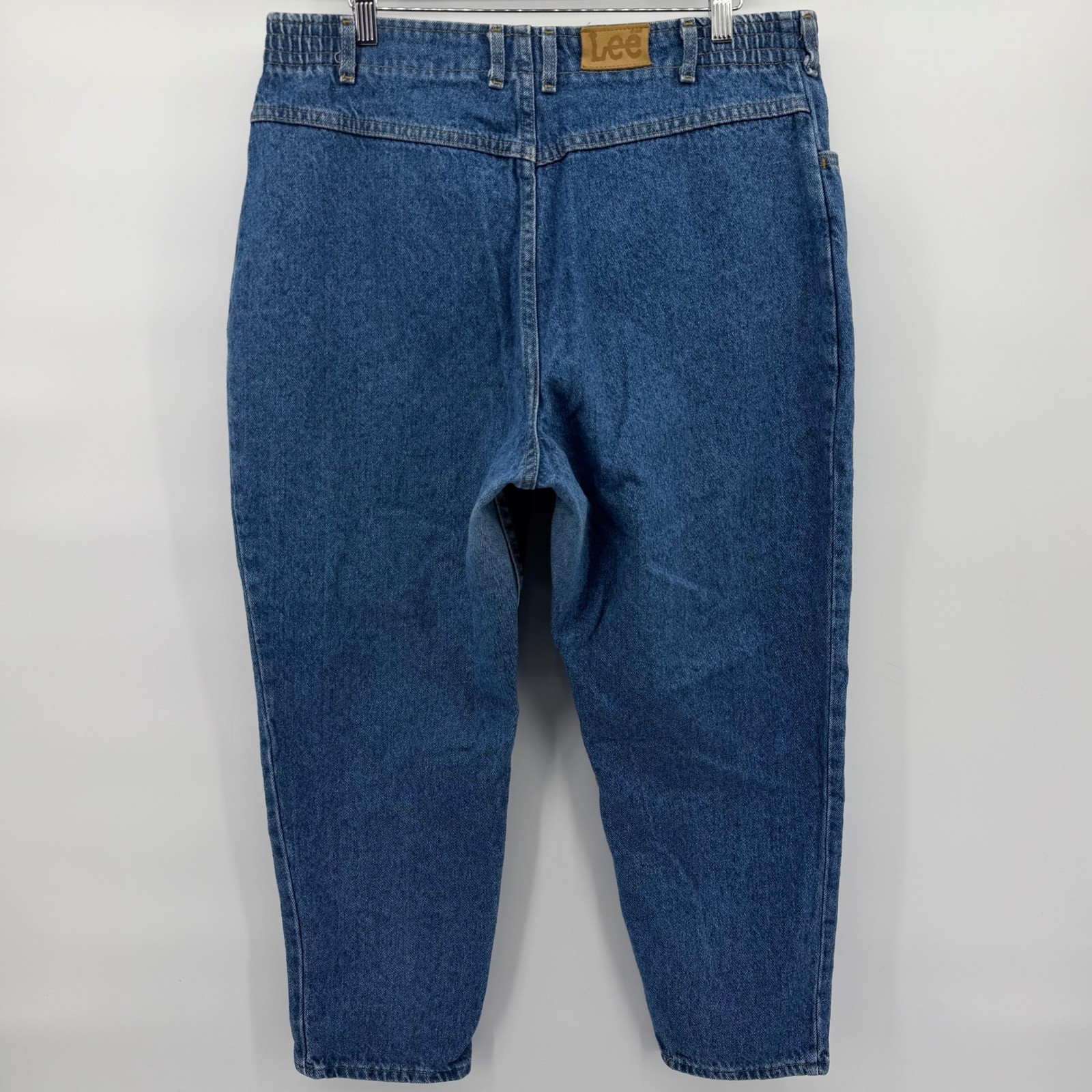 Lee Mom Jeans Womens 20W Pet Blue High Waist Elastic Back Made in USA Vintage