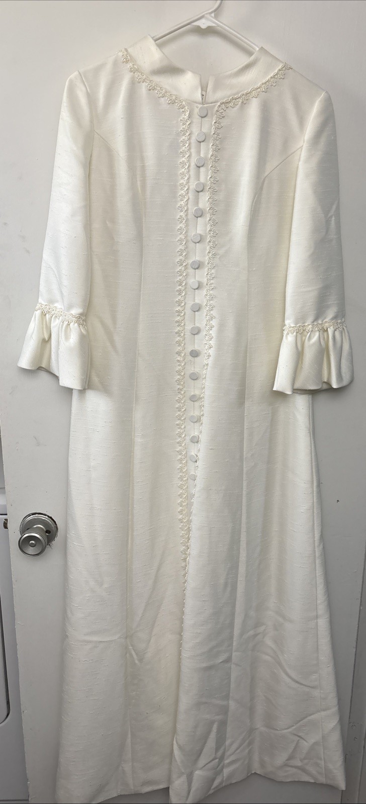 Vintage Lorrie Deb of San Francisco 1950s Ivory Wedding Dress Cape Train SZ 9 10