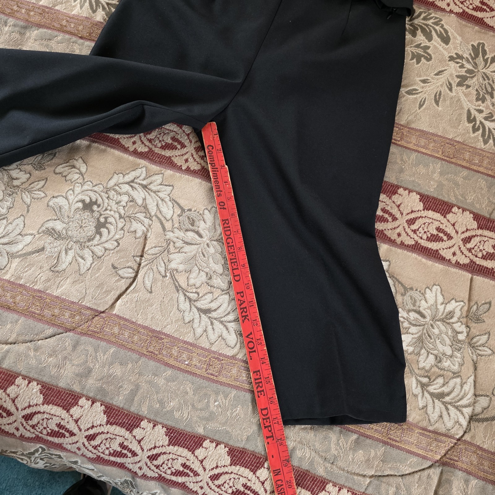 Vintage Dawn Joy Fashions Pantsuit W/white Embroidered Leaf Pattern Sz 11/12
