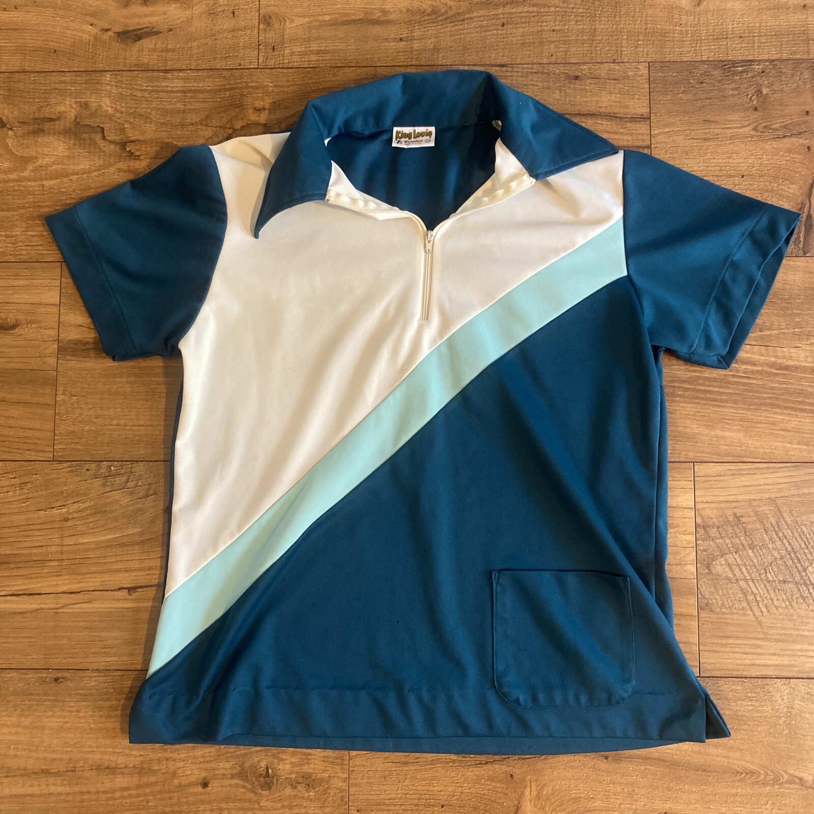 Vintage 70’s Polyester King Louie Bowling Shirt USA Women’s Size 34