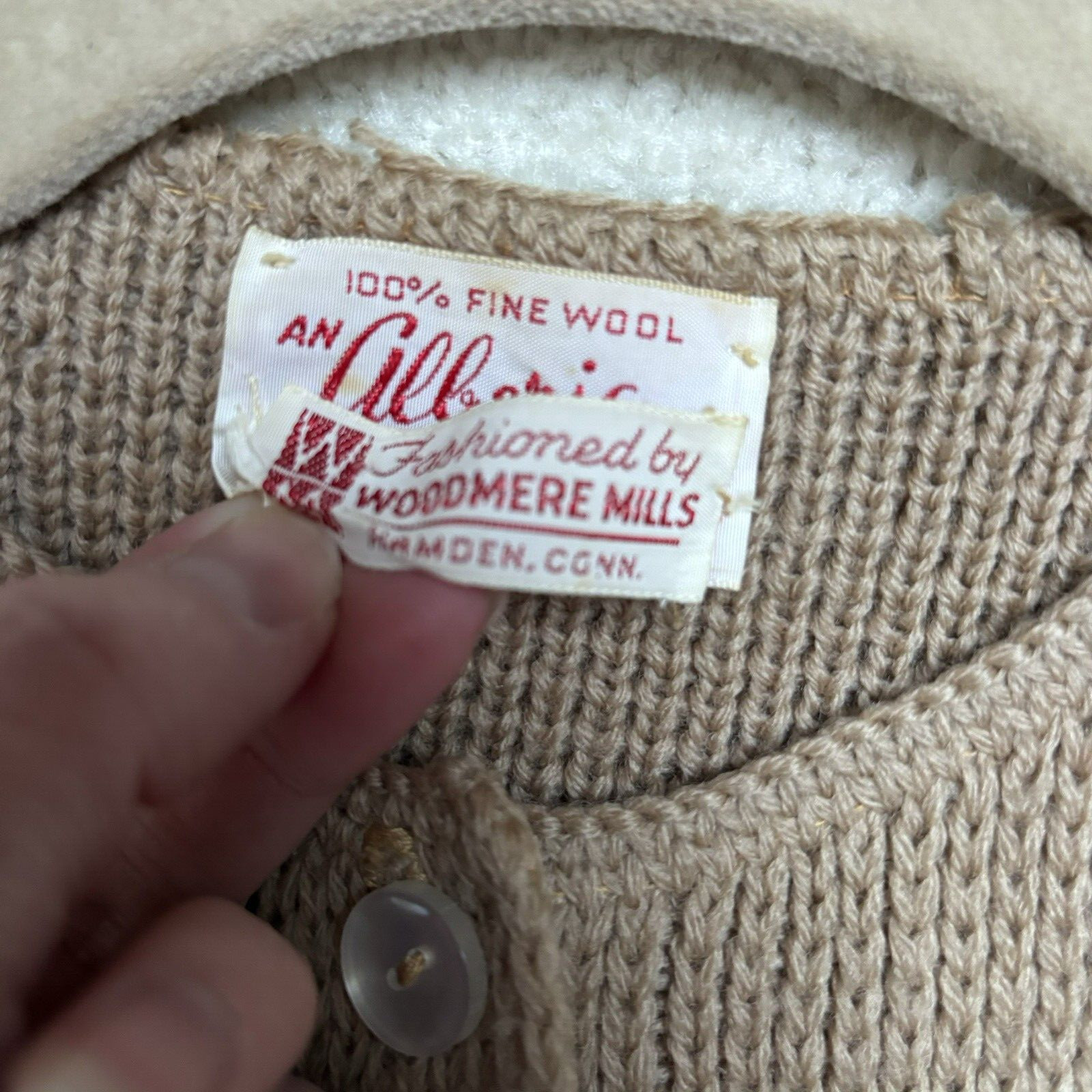 Vintage Wool Knit Vest Alberic Beldoch Popper Woodmere Mills