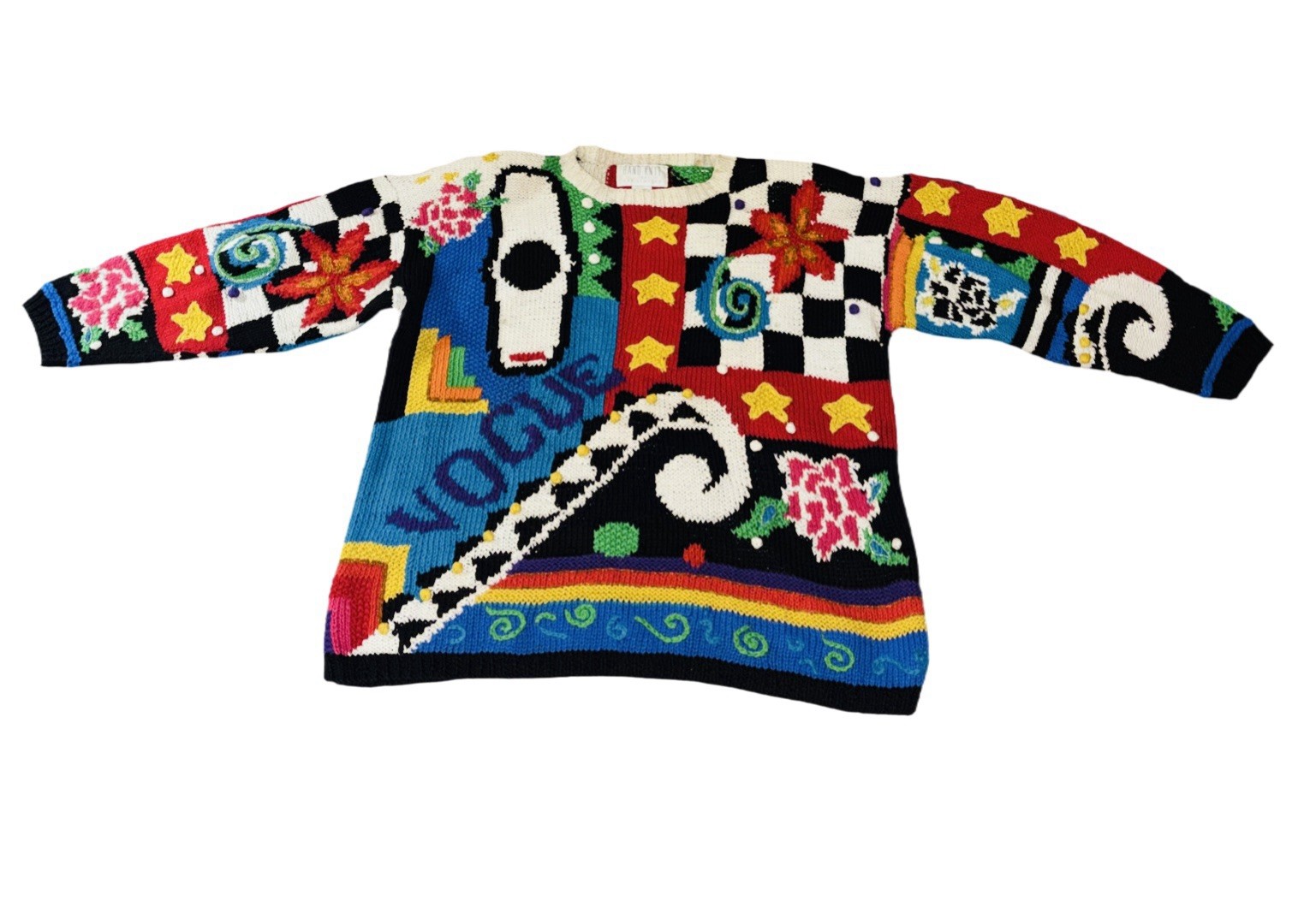 Vintage HAND KNIT FOR THE LIMITED All-over Pattern Cable Knit Wool Cardigan M/L
