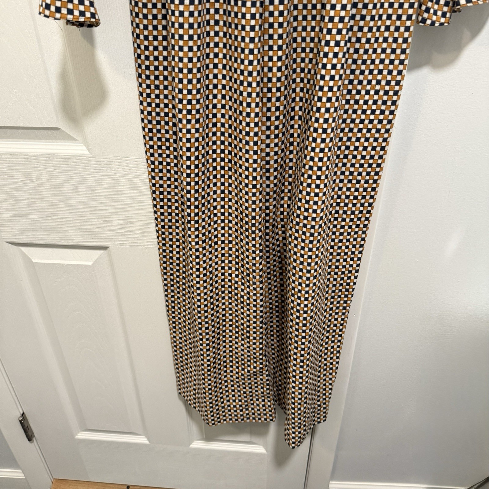 Joseph Magnin Vintage Boho Dress Size 12 Mid-Century Modern Maxi Slit In Back
